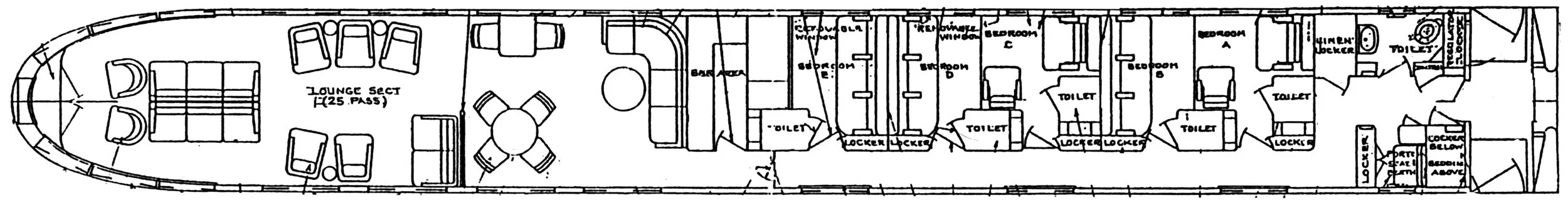 The Babbling Brook’ s original 1949 interior floorplan.