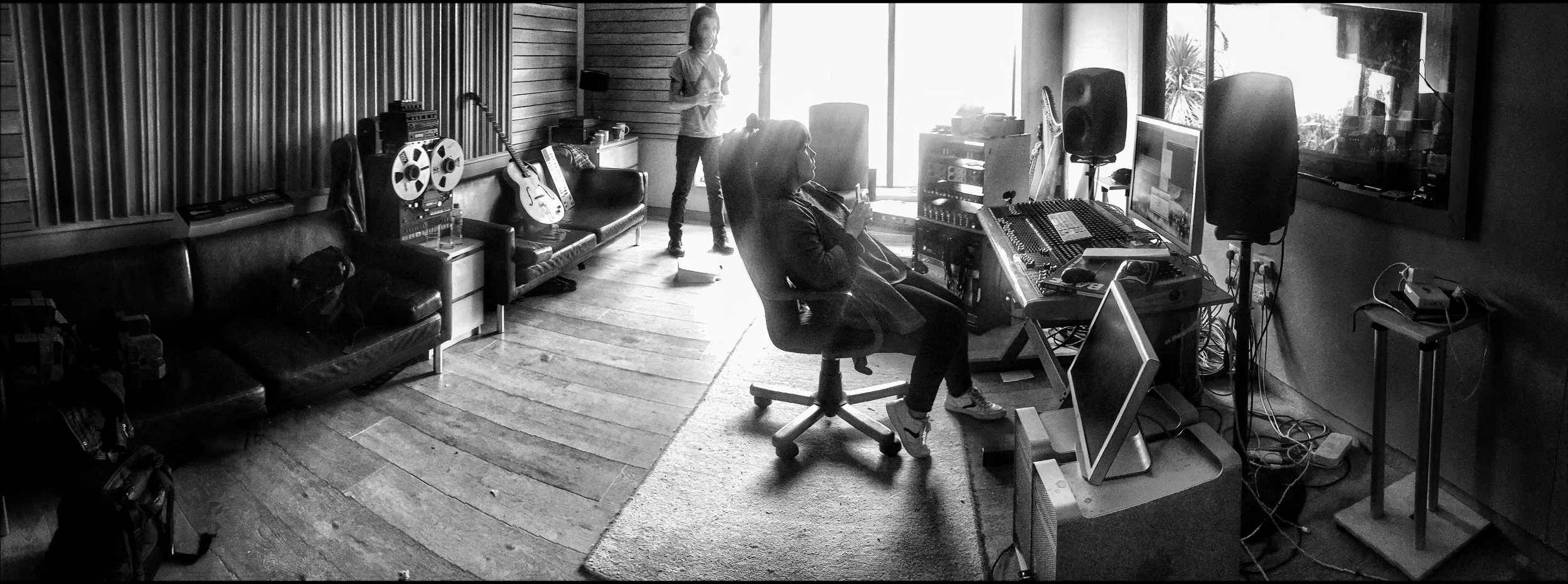 Spud and Katie listening to the Cello going down
