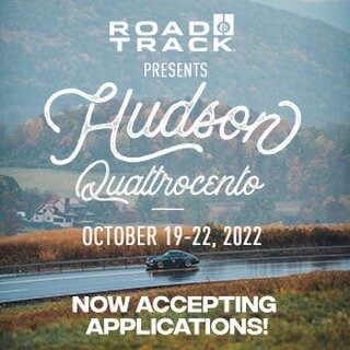 Just a few spots left! Come DRIVE with me! Myself and the editorial staff of @roadandtrack are presenting the @roadandtrack_experiences Hudson Quattrociento! New York and Connecticut's finest roads, track time, supercars, automotive celebrities and t