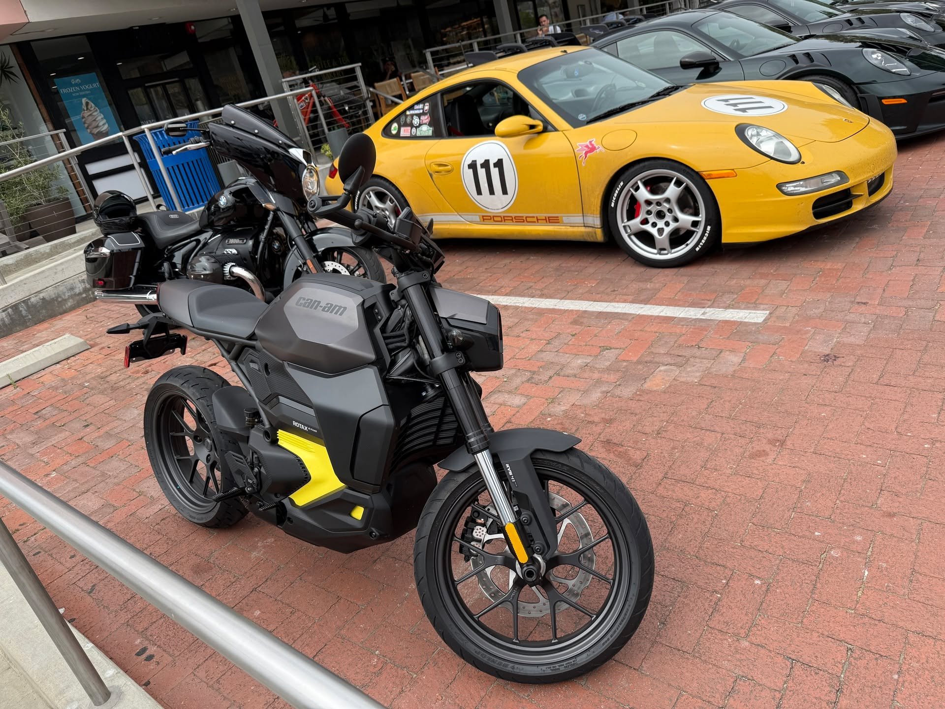 Riding the Can-Am Pulse this weekend! It's an electric motorcycle with 47 hp, an 8.9 kWh battery, and 340 lb weight. It does 0-60 in 3.8 seconds and will top out at 85 mph. Not bad! My review on Tuesday's podcast (Pro Drivers get it tomorrow)
