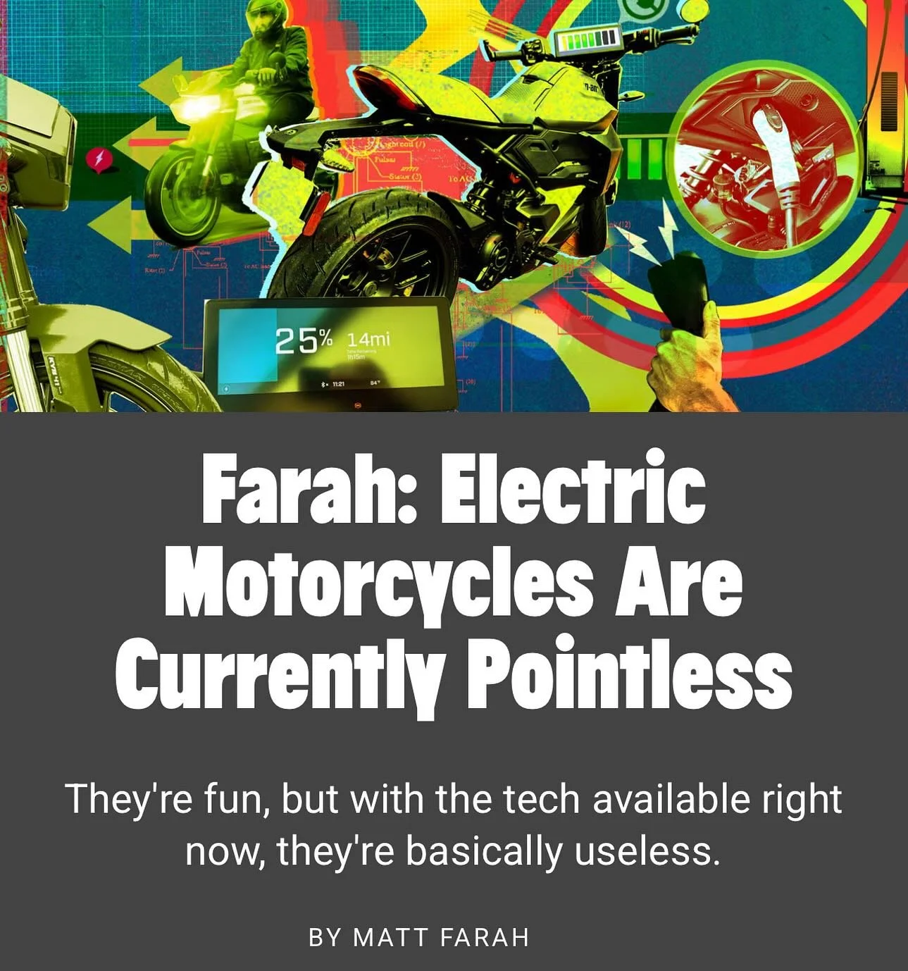 New writing for @roadandtrack my take on electric motorcycles