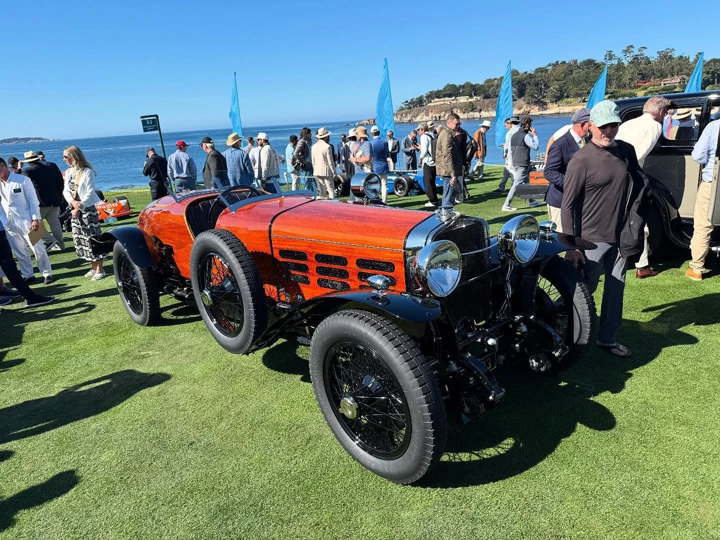 Concours highlights!
1-4 This Tulip Wood Hispano Suiza is my favorite car of the show.
5-7 Close second, this Lancia concept car’s four wheel spats and LUCITE dash kept my attention the longest
8 Homie showing a $5m 275GTB at pebble with hi