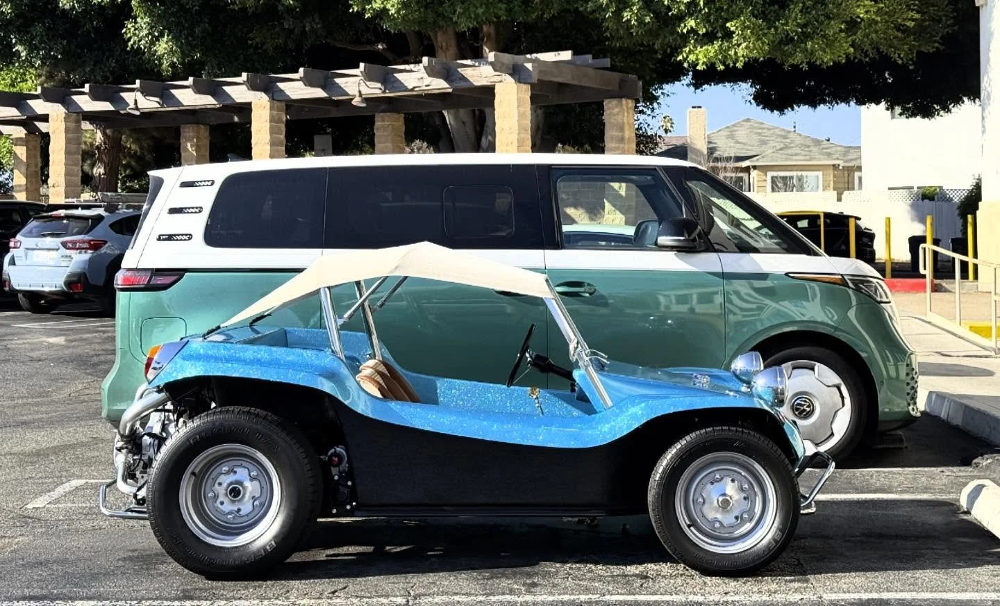 In the 60’s both of these VW’s would have air cooled flat fours. Now, neither of them do.