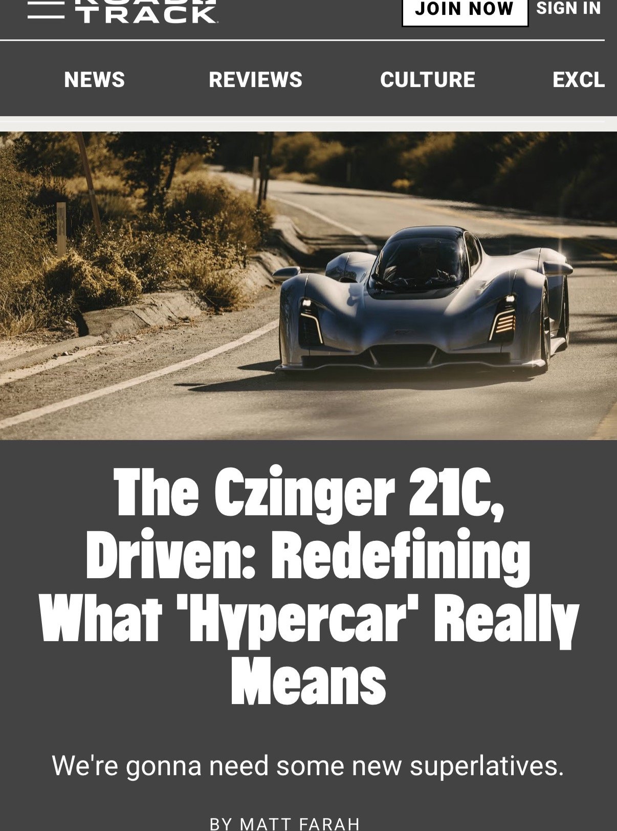 I put my @roadandtrack business card to work this month! Here's what I wrote: Why We need a term past &quot;hypercar&quot; for the @czinger_vehicles 21C; what it's like to live out of a Porsche 918 for a week; and finding out whether the GTD is reall