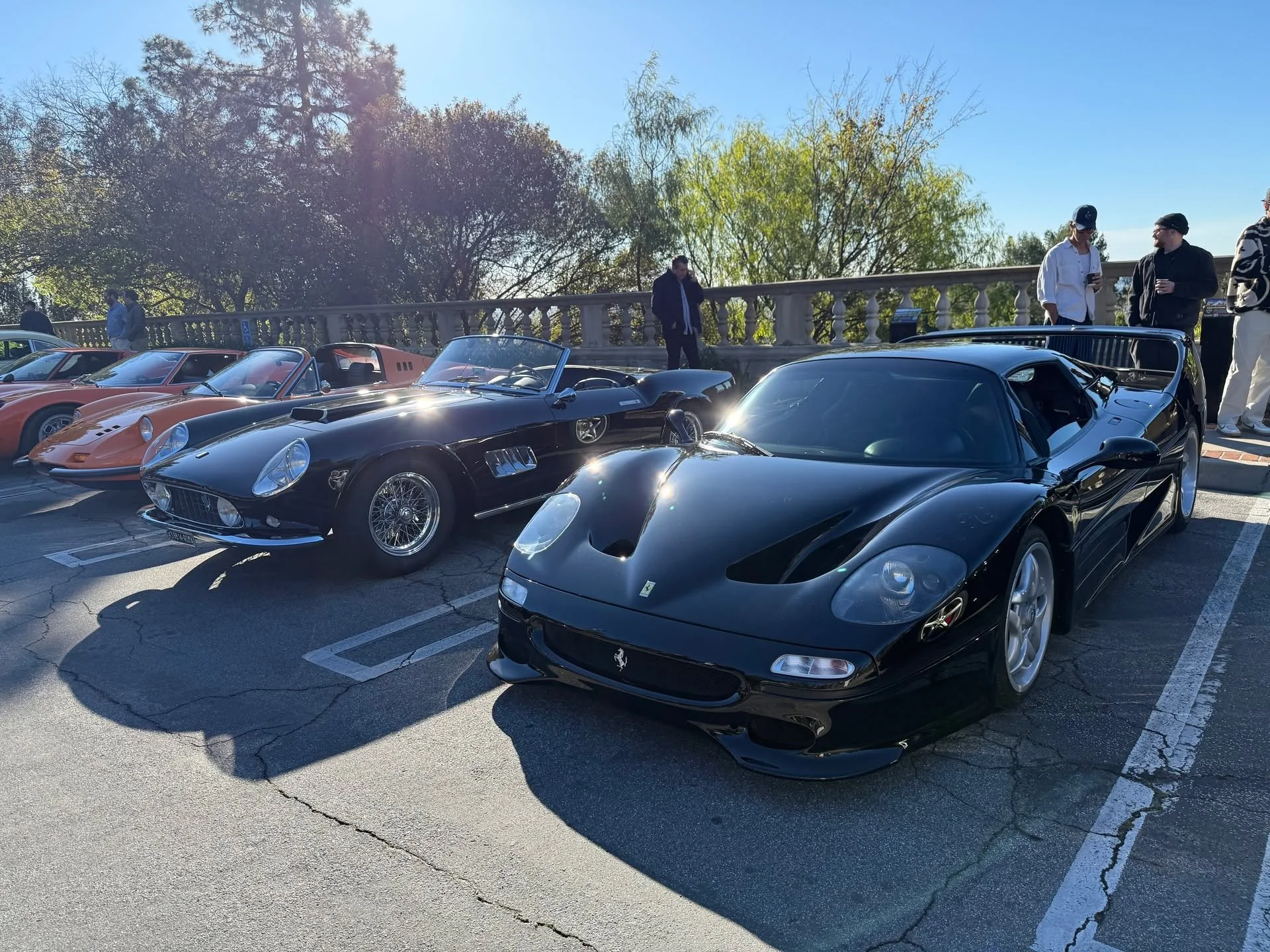 Wild shit at Greystone Mansion yesterday! One of those only-in-LA kinda car shows. Some very special Ferrari and Lambo in Black and Orange, a rare appearance from the oft-crashed Gumpert Apollo media car, a D-Type parked next to Steve McQueen's corva