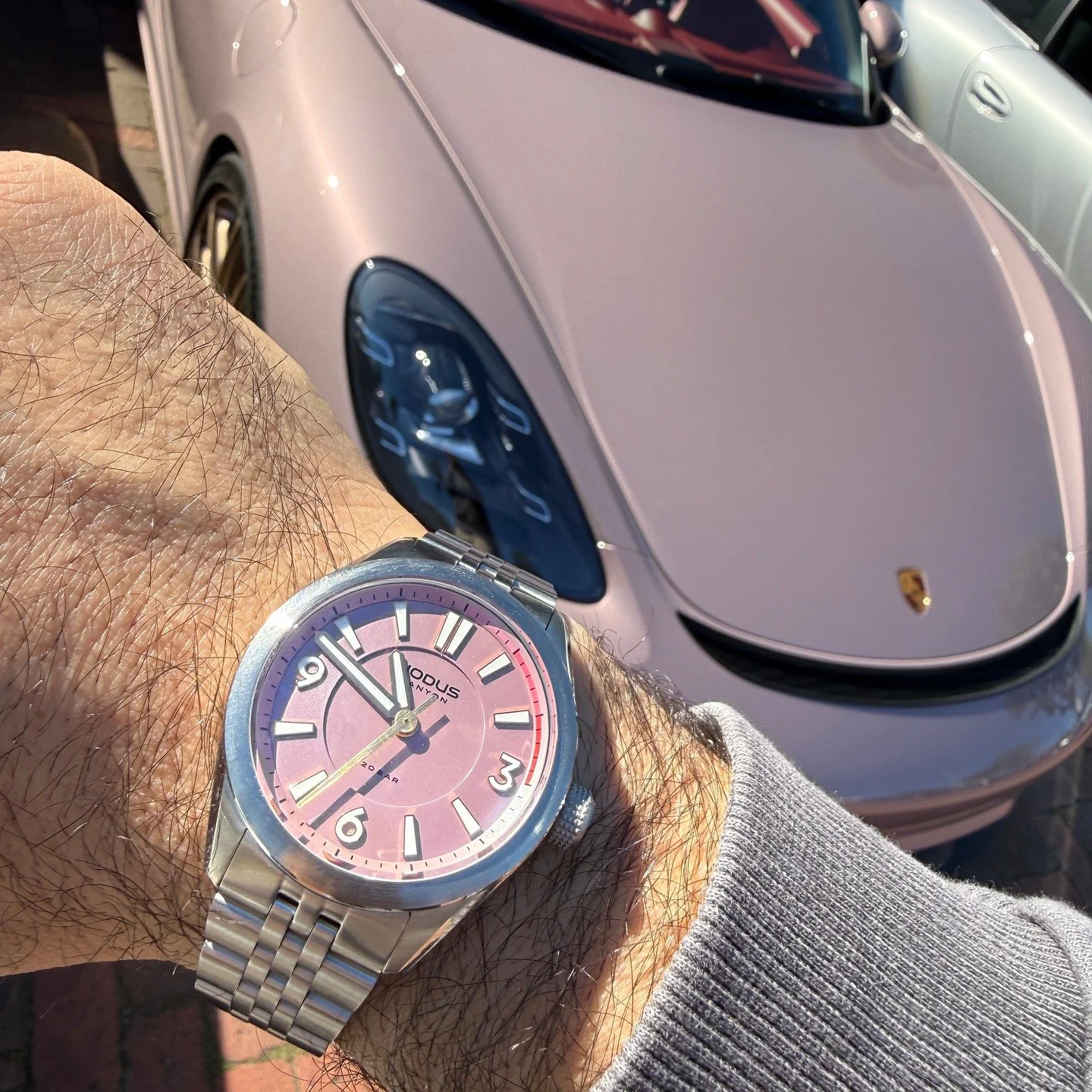 Announcing the very last (for real this time) color way for the @noduswatches Canyon! Still coming up with a name that won't get me sued, but you know what it is! We used actual OEM paint on the dials to match the luminosity, layers, and color shifts