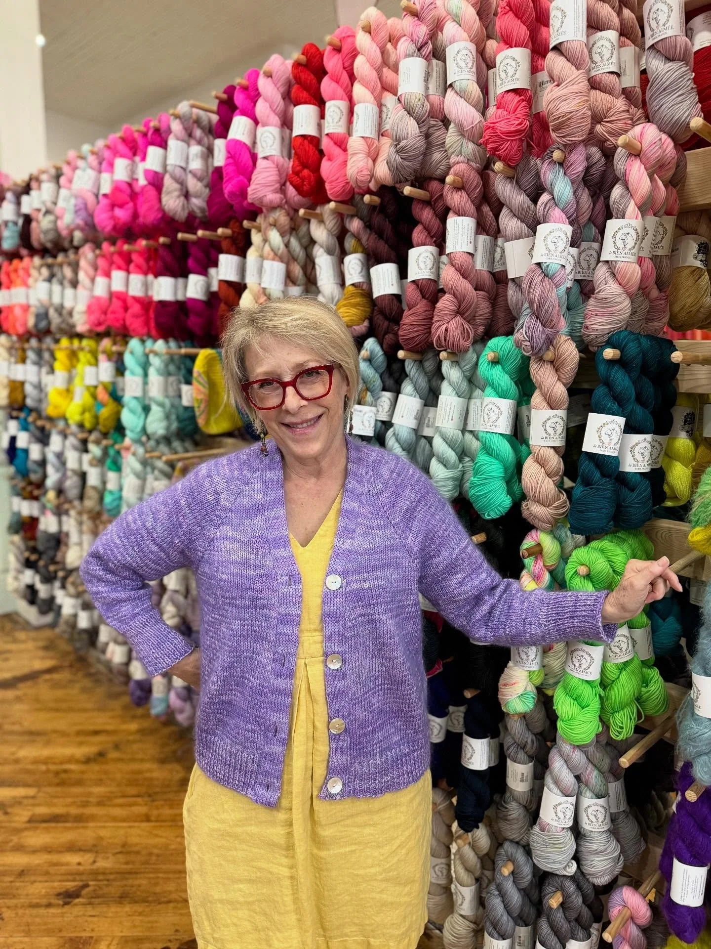 Julie's Champagne Cardigan is sooo dreamy!!! She used @labienaimee Marino DK in a limited addition color that's no longer available however she found that we have a great substitute with some pink in it called Teasle. Combine it with a lace weight li