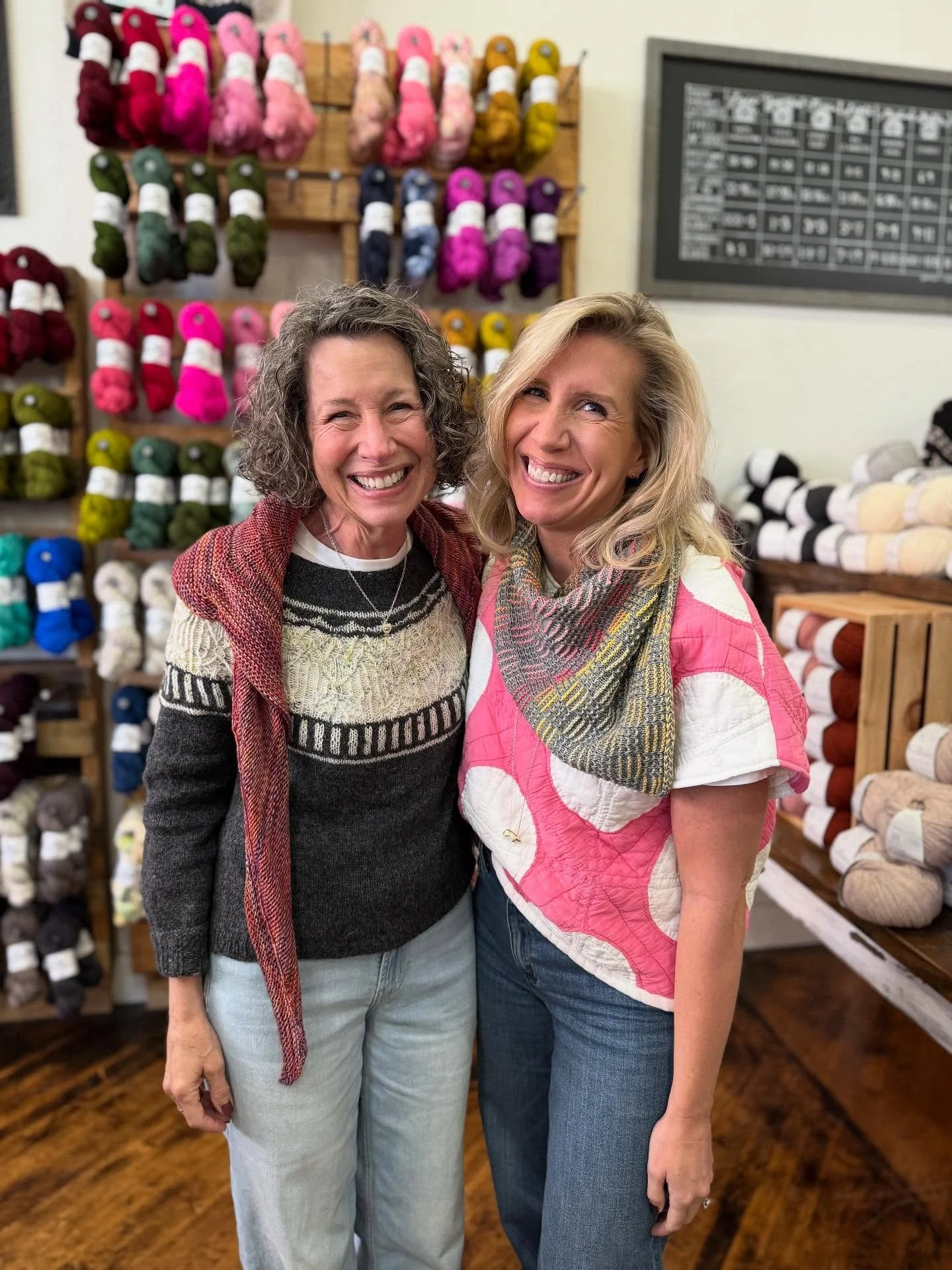 We loved seeing this Mother Daughter Knitting Duo last week!! They were both wearing incredible knits.... this is a true knitting family! Fun fact: Katie's sister also knits! 

How did you learn to knit? Was it Mom, or Grandma....or was it YouTube? ?
