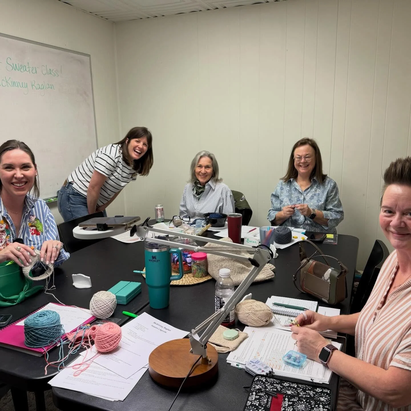 A new round of First Sweater classes started yesterday... and Keri is in her element!!! If you didn't get in to this round, we will schedule more for spring very soon!! 

#firstsweater #mckinneyraglan #mckinneyknittery #localyarnshop #knitting