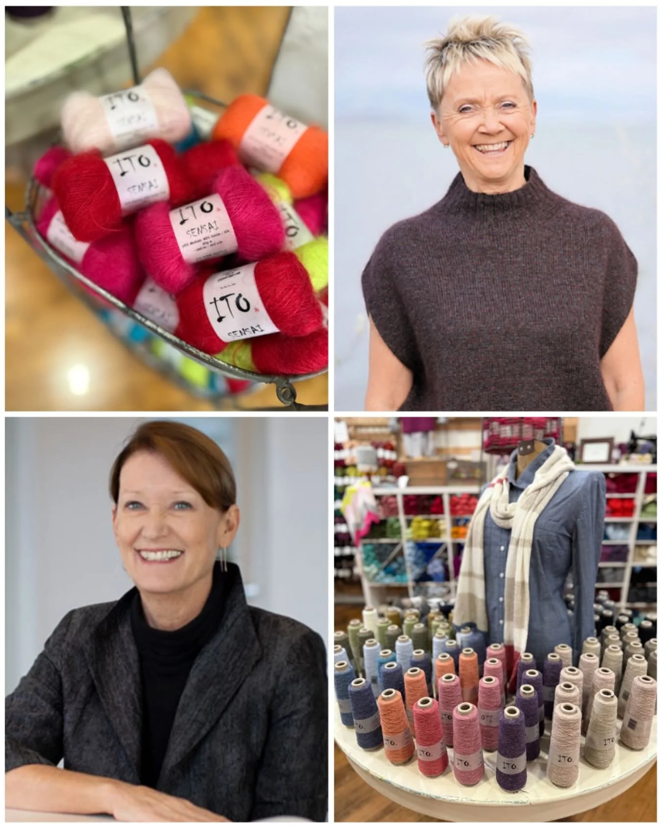 Don't forget! The April 4th ITO Yarn Class goes live for online registration tomorrow, March 9, at 9:30 am!

Join us for a special day with Sandy Barnes and designer Britt-Marie Brehmer. Start the morning with their class "Get Creative mixing IT