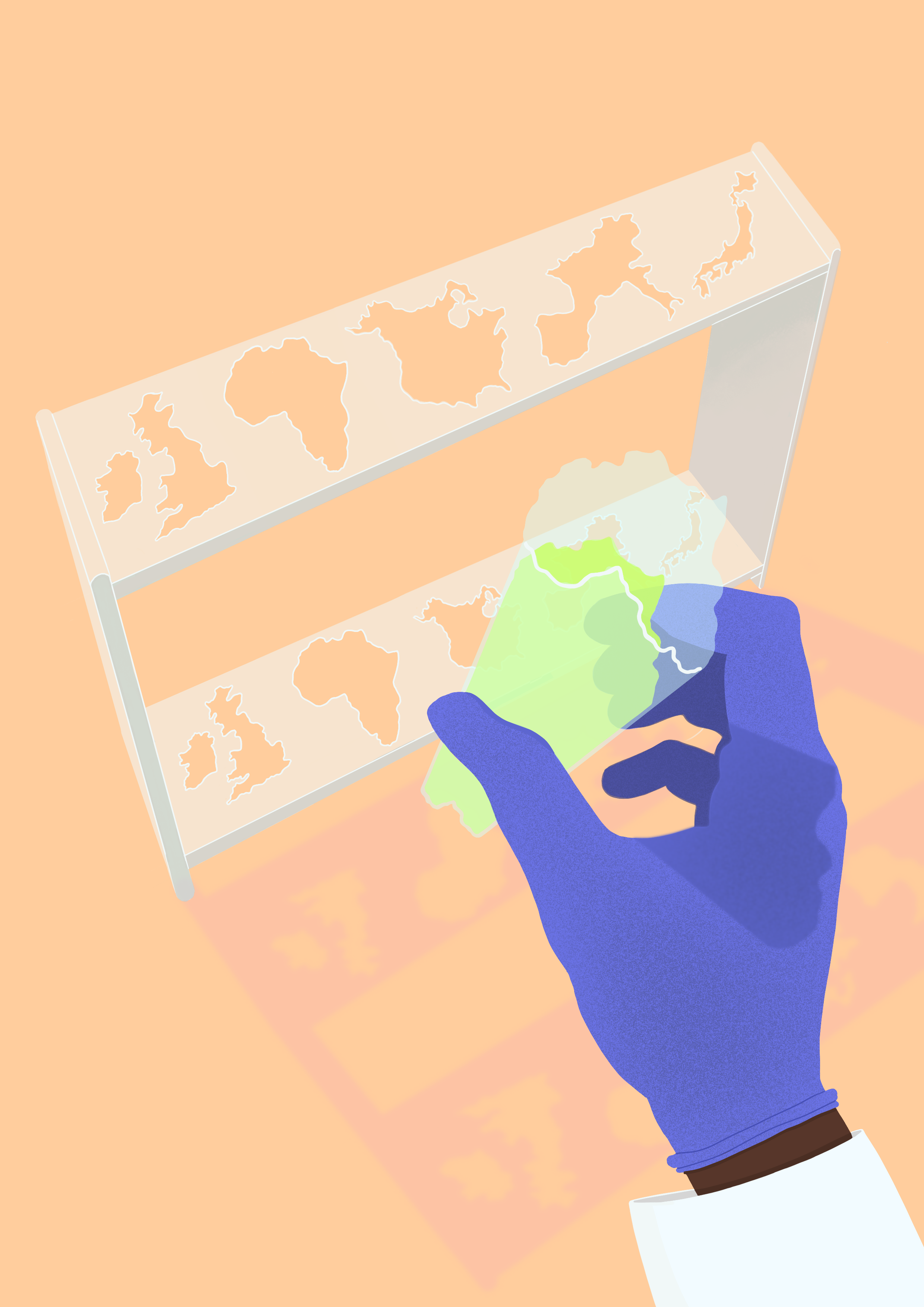 BlueSci issue no. 43 cover illustration: international scientific collaboration