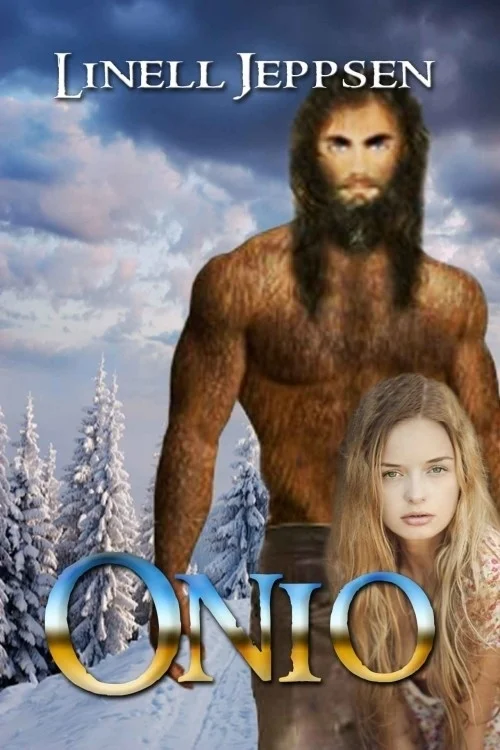 The model on Onio 's cover is pretty, but I don't understand the pixelated, hairy man in the background. Oh, I forgot, this book is about a half-sasquatch falling in love with a woman. So, yes, already judging. 