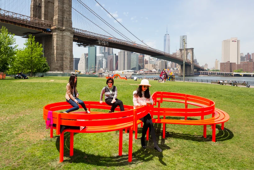 “Please Touch the Art,” a temporary installation on New York’s Brooklyn Bridge Park waterfront. Photo by James Ewing and the Public Art Fund, NY