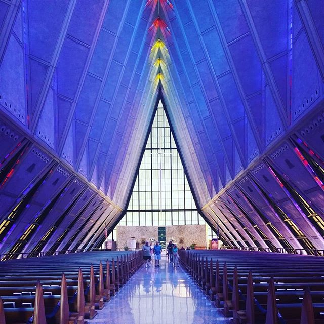 Inside the chapel on campus.