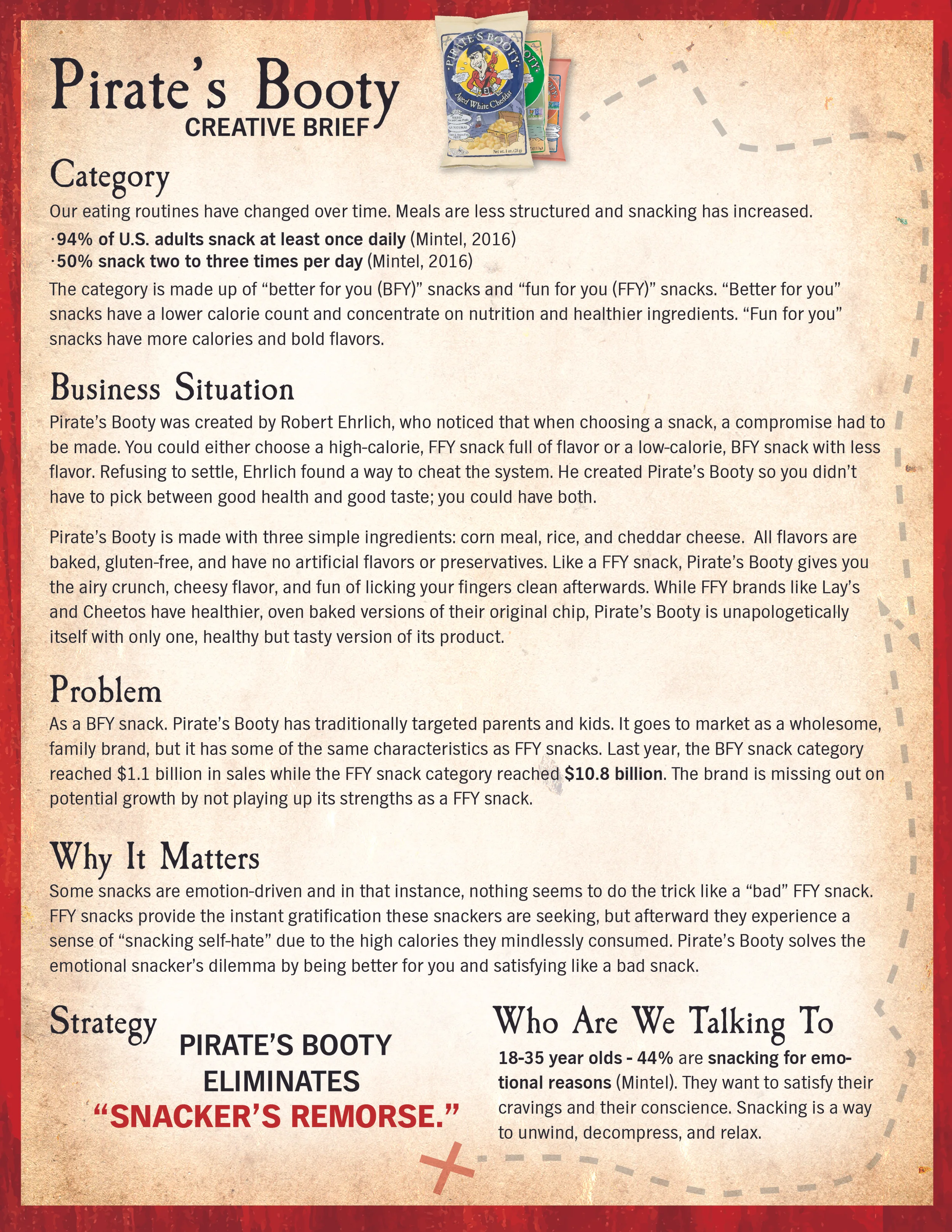 Our treasure map themed Pirate's Booty brief we handed to The Martin Agency during the briefing.