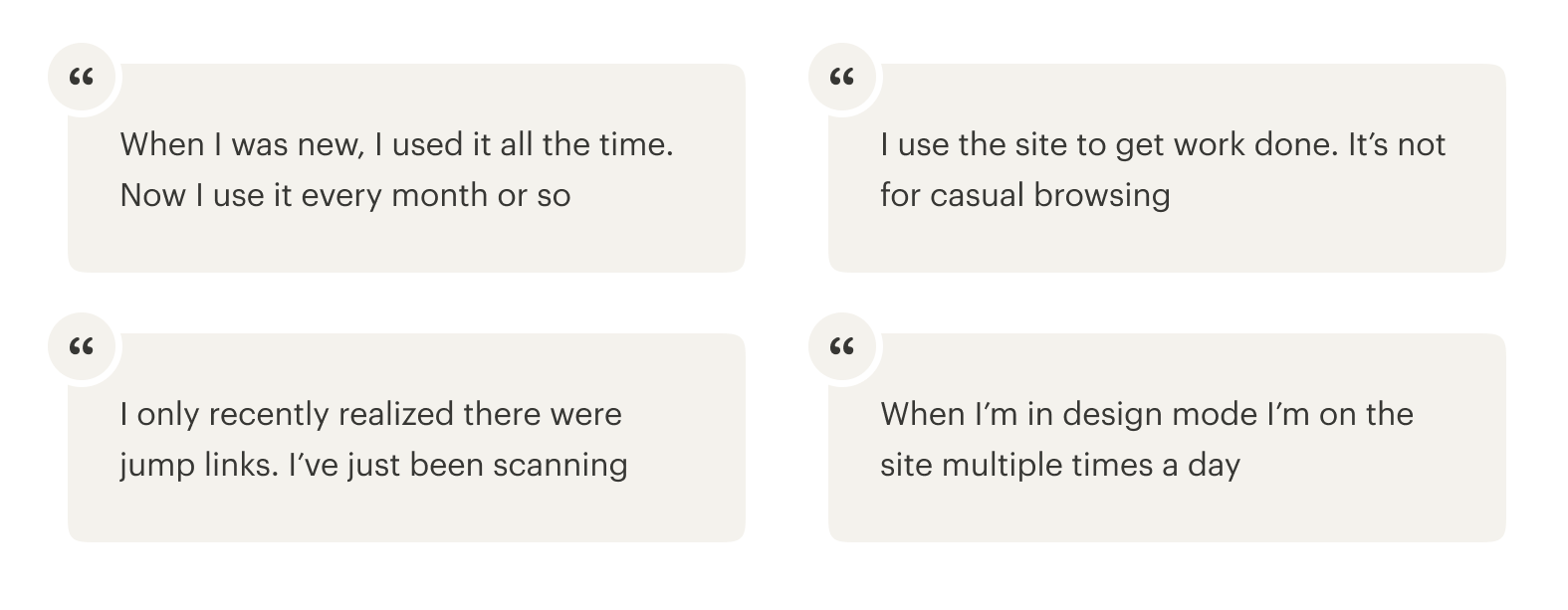 Quotes from user interviews