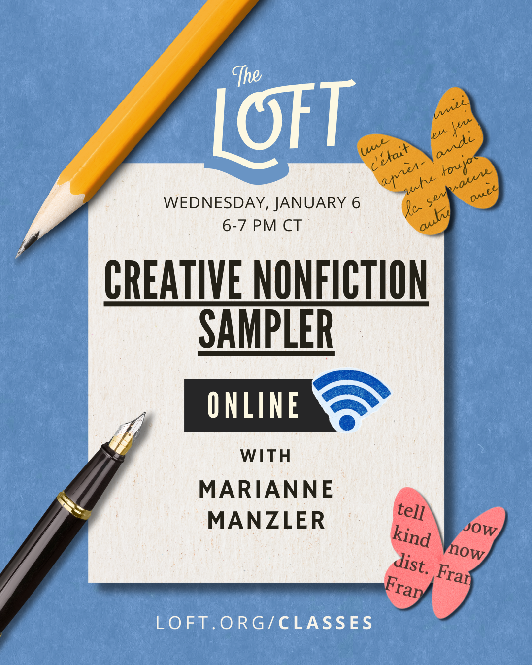 Winter Sampler: Creative Nonfiction with Marianne Manzler