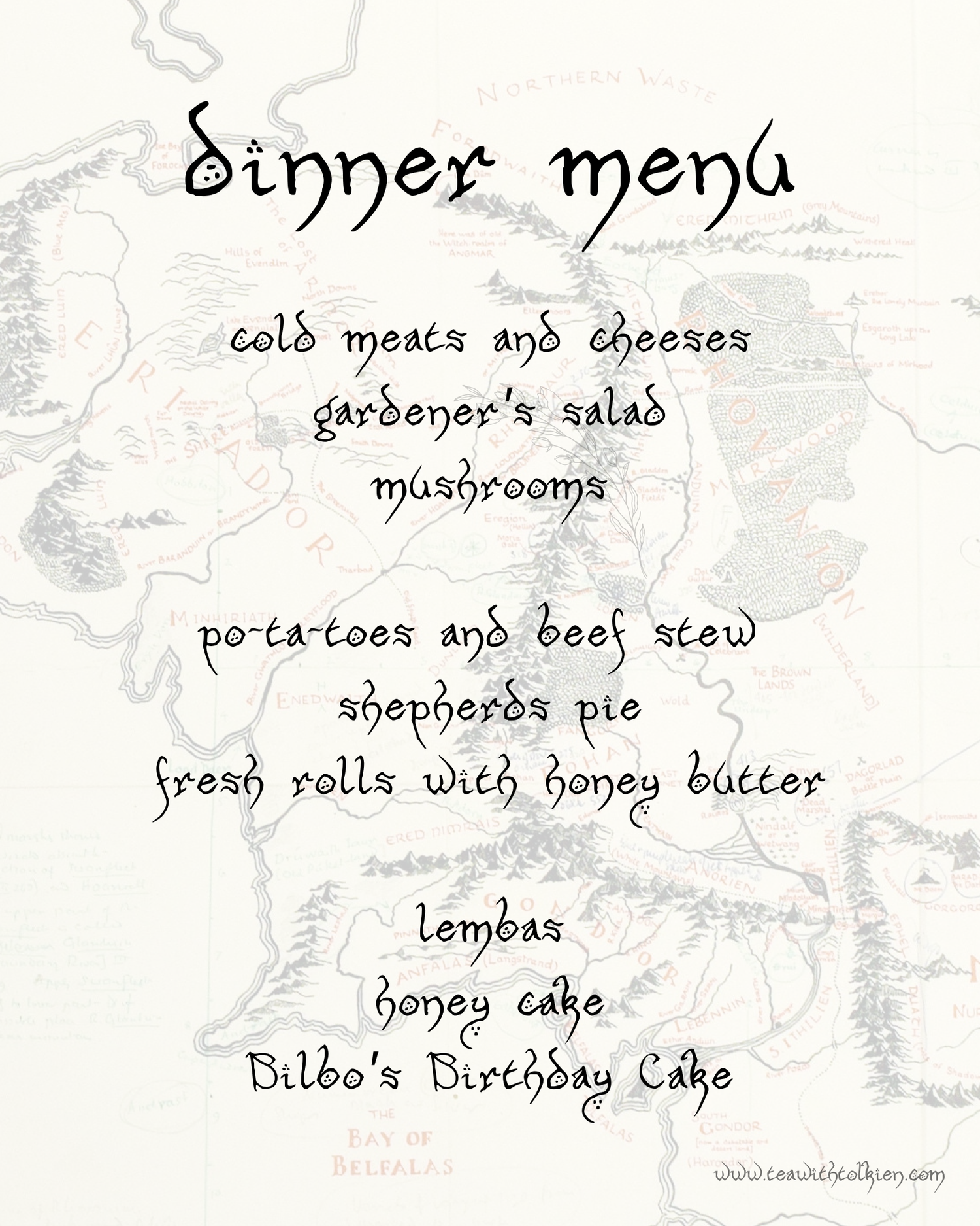 Hobbit Party Menu Planning (Free Printables) — Tea with Tolkien