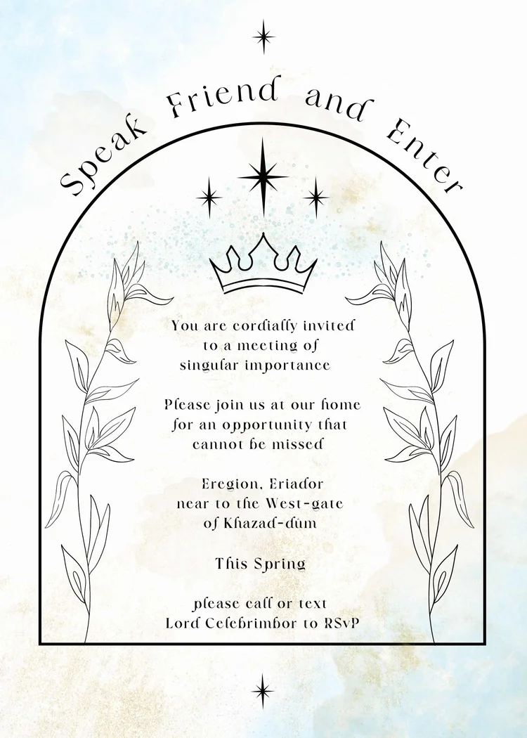 The Lord of the Rings Party Supplies: “Speak Friend” Party Goods (Free ...
