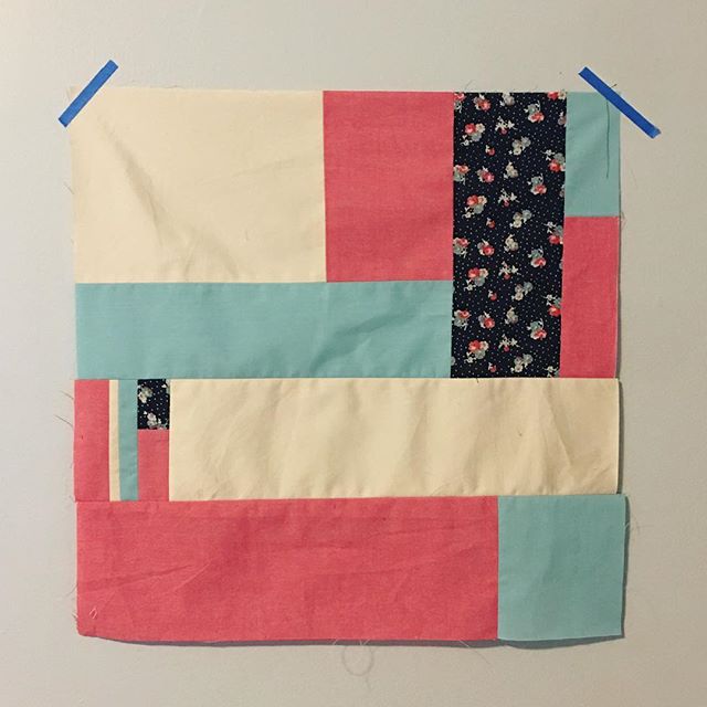 this will be a pillow, eventually. it started as three shirts and a bedsheet. using old clothes and linens as material for new pillows, bags, quilts, whatever, is really important to me. it feels good to know I&rsquo;m finding new uses for all of tho