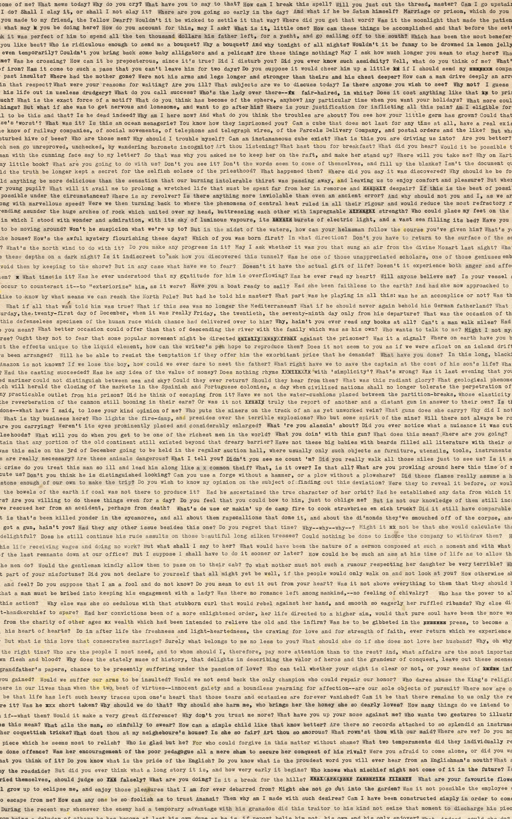 Case Simmons, Simmons & Burke, Score Collage Poem #1, SMMoA, Santa Monica Museum of Art, Digital Collage, Digital Art, Case Simmons Art, Text Art, Font Art, Typewriter Art, Photoshop Collage, Livrivox, Fiction Art, Internet Archive