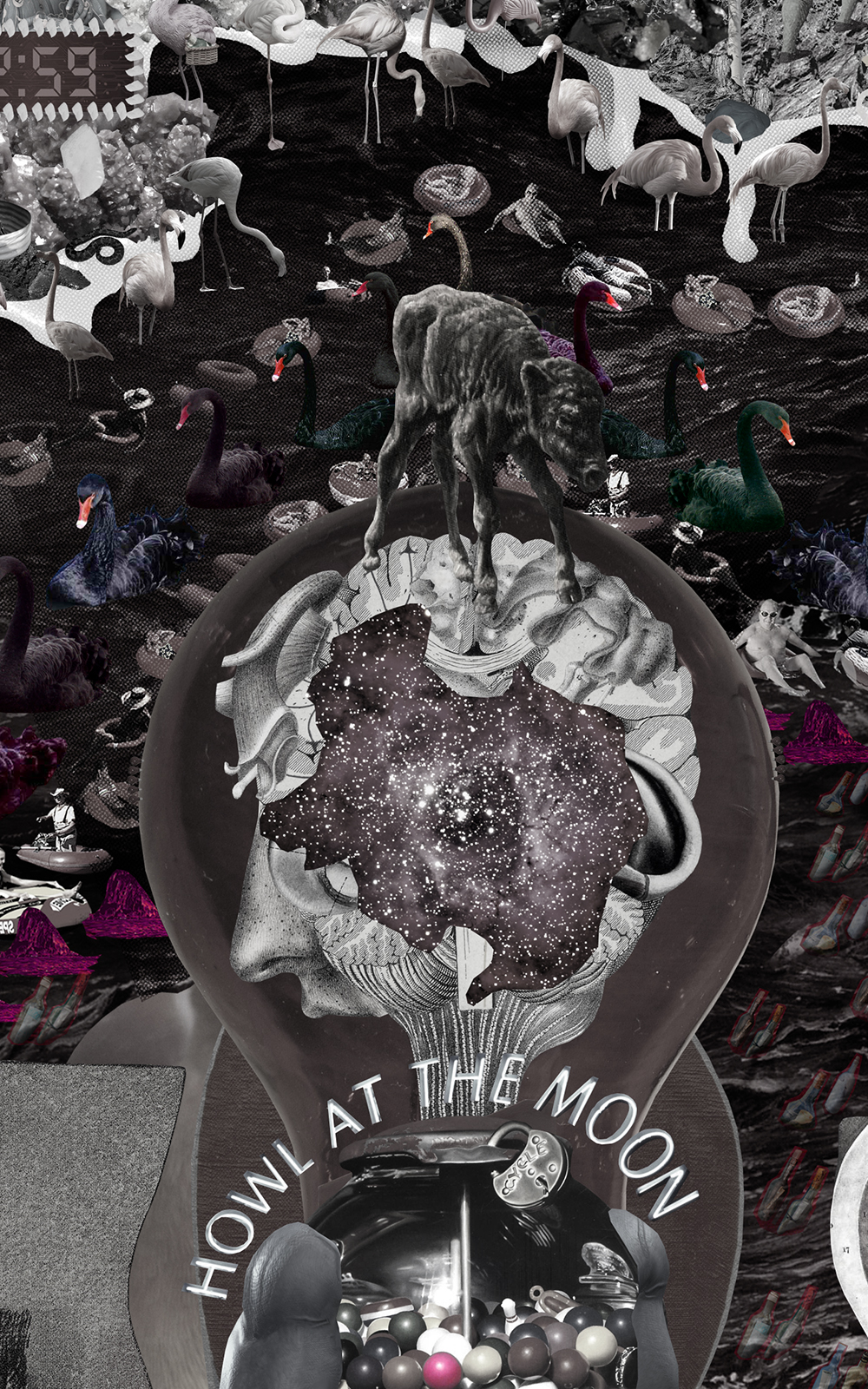 Case Simmons, Simmons & Burke, If Not Summer #2, Kohn Gallery, Hieronymus Bosch, Lightjet Print, Digital Collage, Digital Art, Photoshop Collage, Contemporary Collage, Case Simmons Art, Case Simmons Artist, Collage Fine Art, Hyper Collage, Future Collage, Black and White Collage