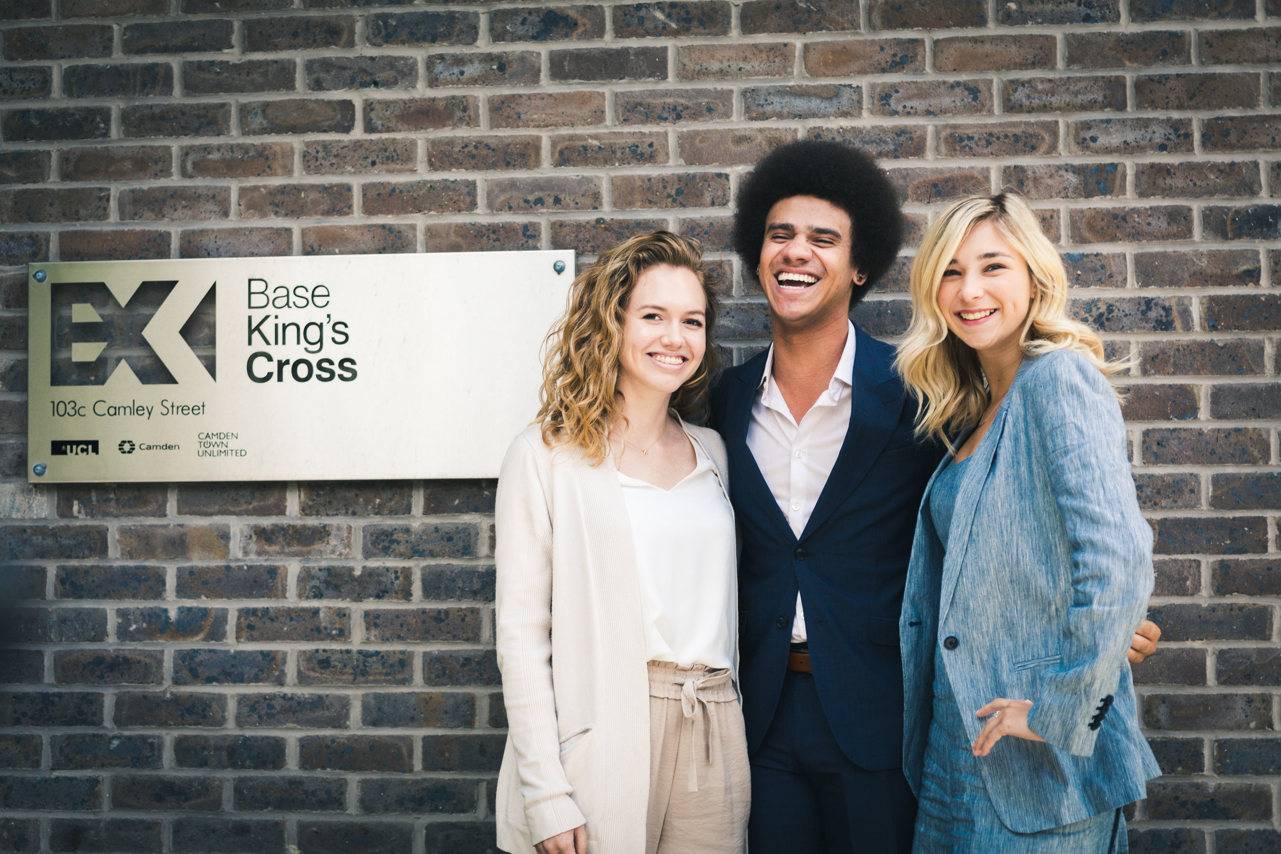 Fellows outside the BaseKX client site in London