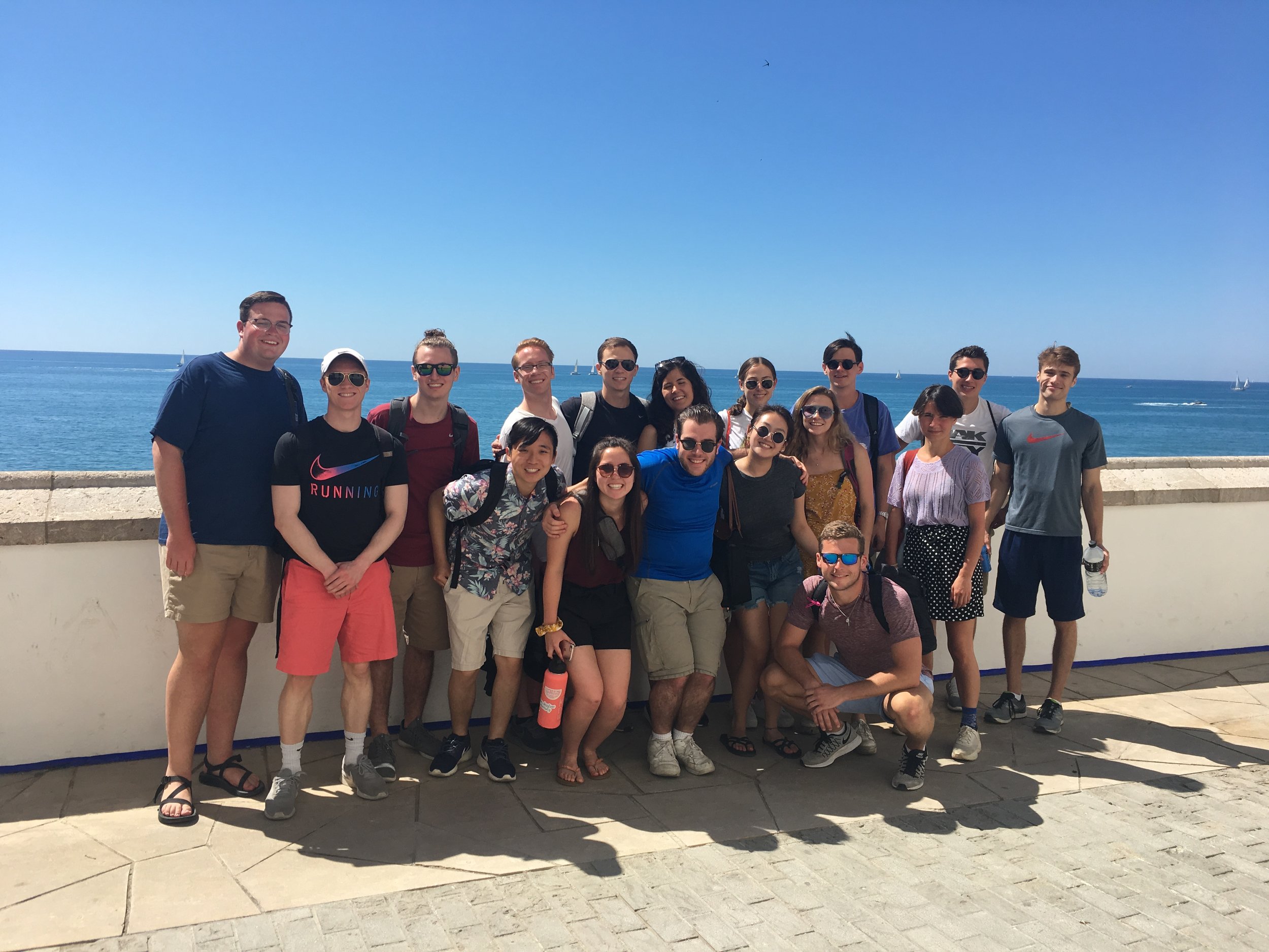 Fellows pose on weekend excursion to coastal town of Sitges, just south of Barcelona, July 2019. (Copy)