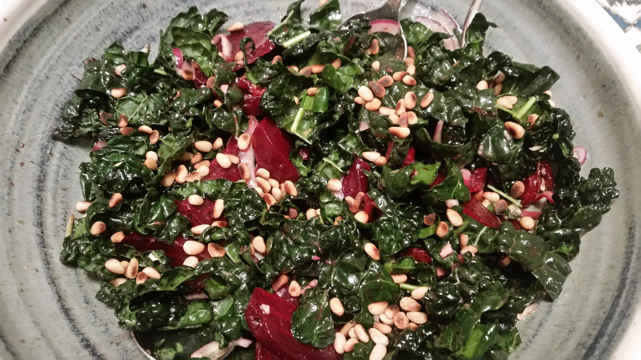 Beet, Kale and Pine-Nut Salad