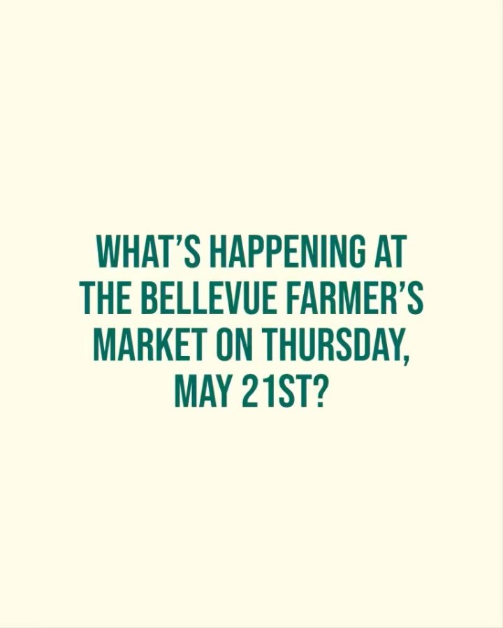 Get ready for the opening on The Bellevue Farmer&rsquo;s Market this Thursday, May 21st! We&rsquo;ll have plenty of opening day festivities including the annual ribbon cutting ceremony, live music, and vendors upon vendors!

Come support local busine