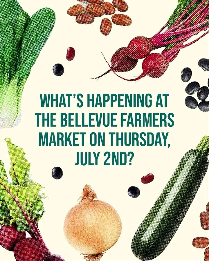 Hello! 🌼 Wondering what&rsquo;s happening at the Bellevue Farmers Market on July 2? Swipe to find out 👀

Be sure to stop by and say hello to local farmers like Alvarez Organic Farms, a multigenerational farm committed to growing food without the us