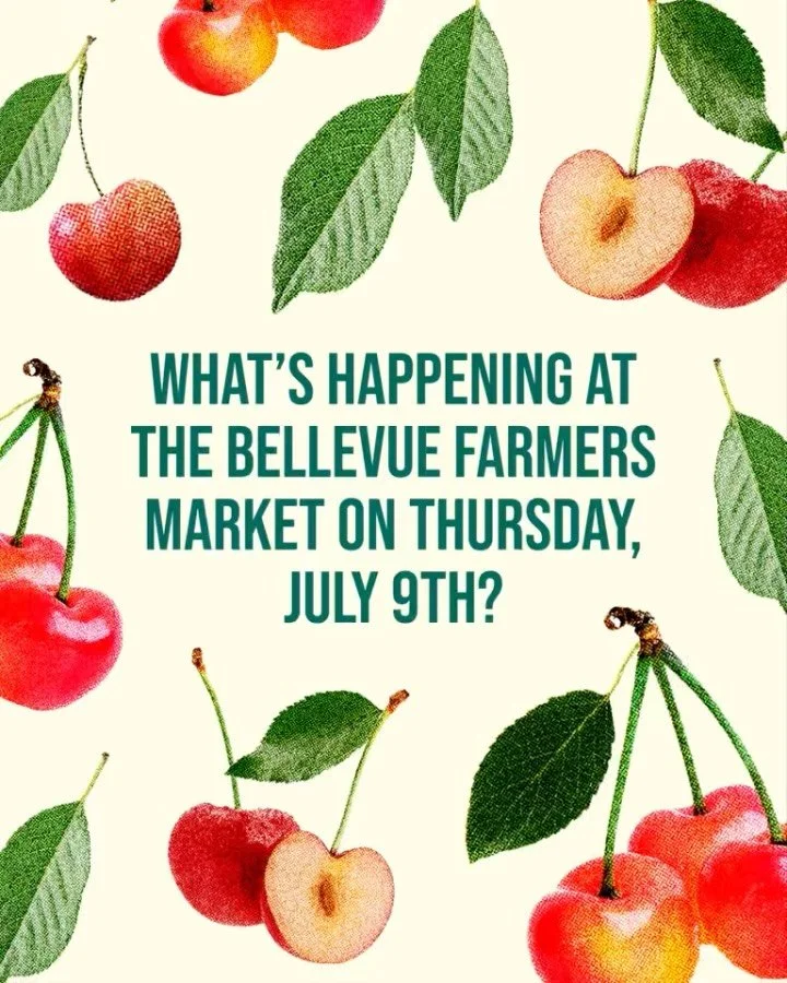 What&rsquo;s happening at the Bellevue Farmers Market this week? 🍒

In honor of Rainier Cherry Day this week, we&rsquo;re celebrating one of the sweetest parts of summer. Thanks to Collins Orchard for bringing beautiful Rainier cherries to the marke