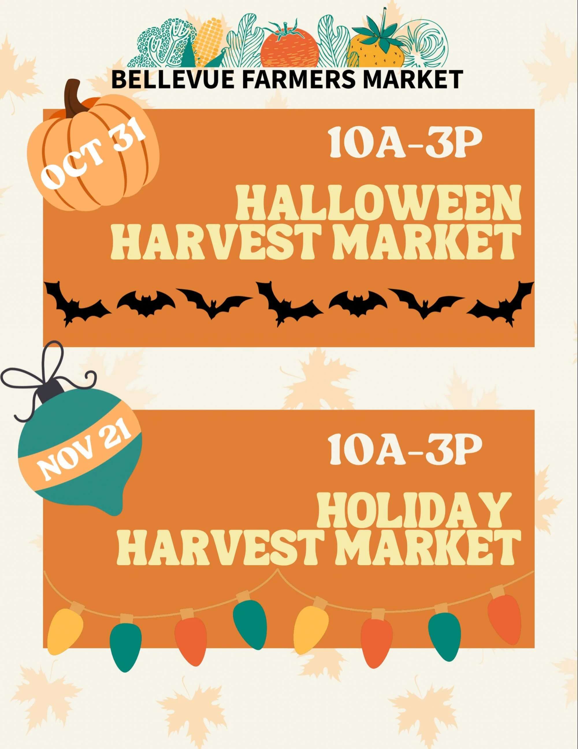 🍂🍄🍁 Pencil us in for our 2 Fall Harvest Markets! 🍁🍄🍂

Missing summer and BFM already? You&rsquo;ve still got 2 more chances to join your community and enjoy fresh fall produce, live music, festive activities, &amp; check out our new vendors. 

