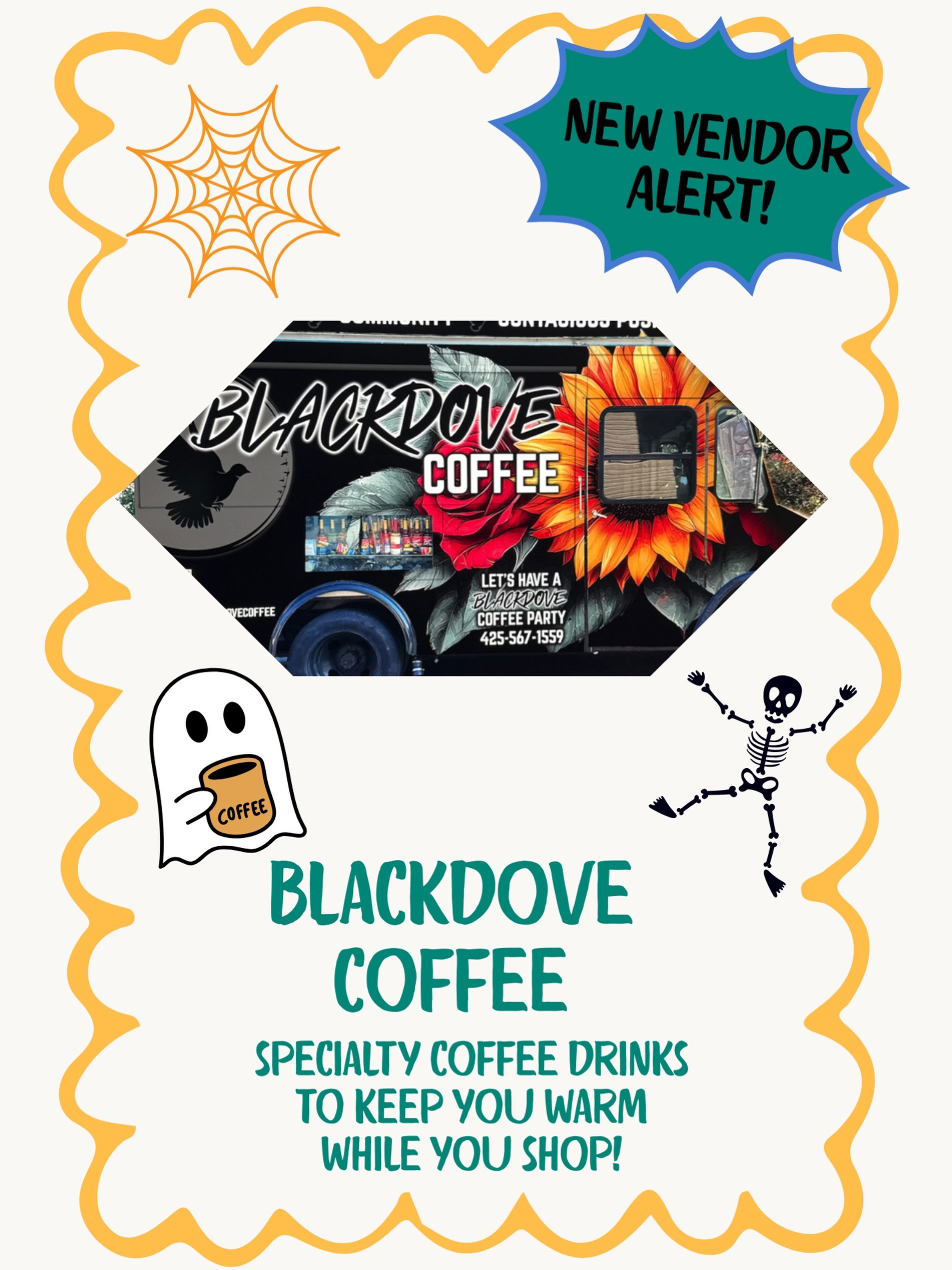 ☕🍂 Vendor alert: Blackdove Coffee is pouring at the market! 🍂☕

What started as a hands-on passion project has grown into a community-focused local business. The Blackdove team does it all themselves, from choosing beans and developing roast profil