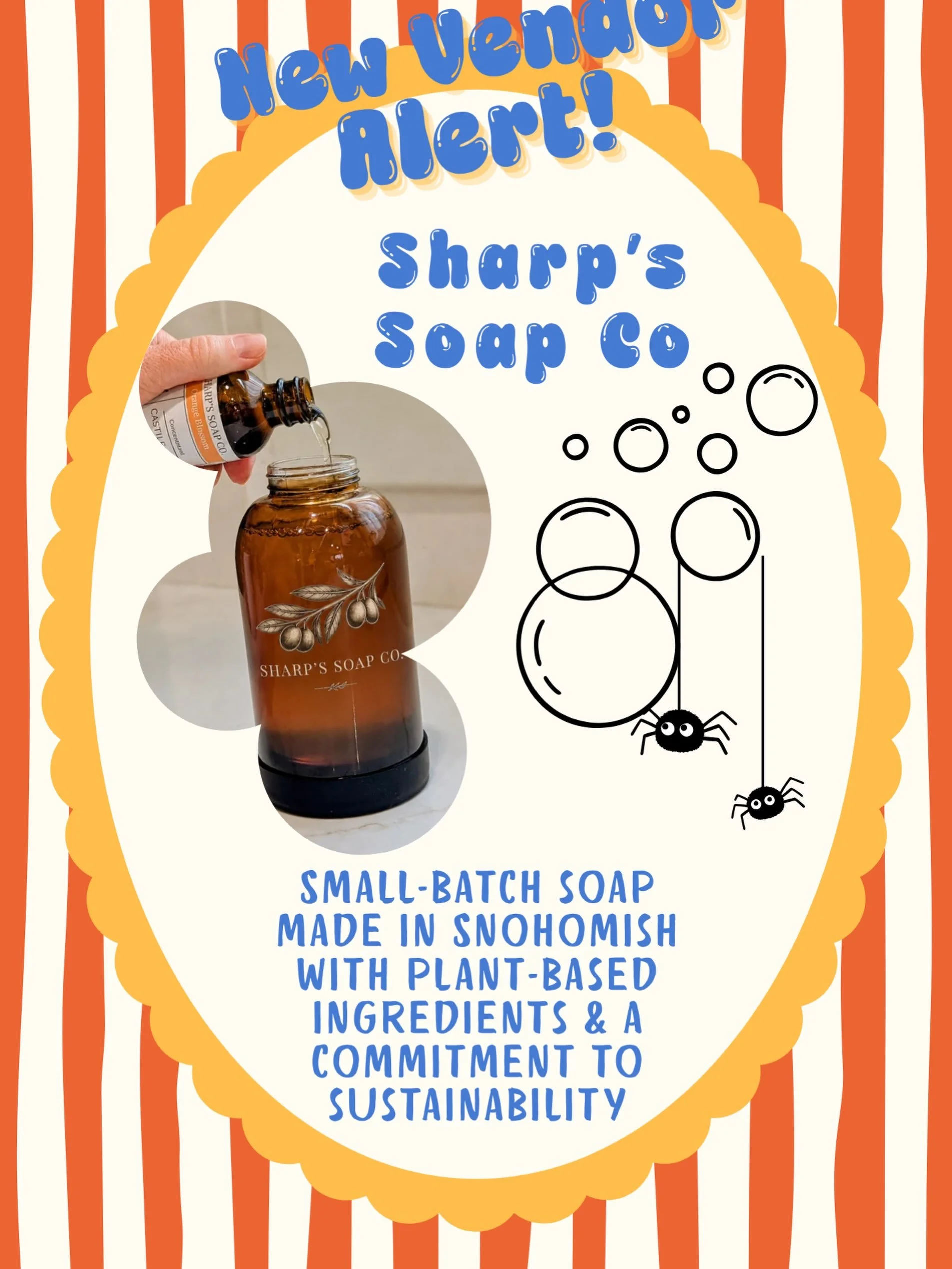 🧼🌱 New vendor alert: Sharp&rsquo;s Soap Co. is joining us! 🌱🧼

Sharp&rsquo;s Soap Co. is a family-owned, small-batch soap and home essentials company from Snohomish, Washington. They make plant-based liquid Castile soaps, laundry care, and low-wa
