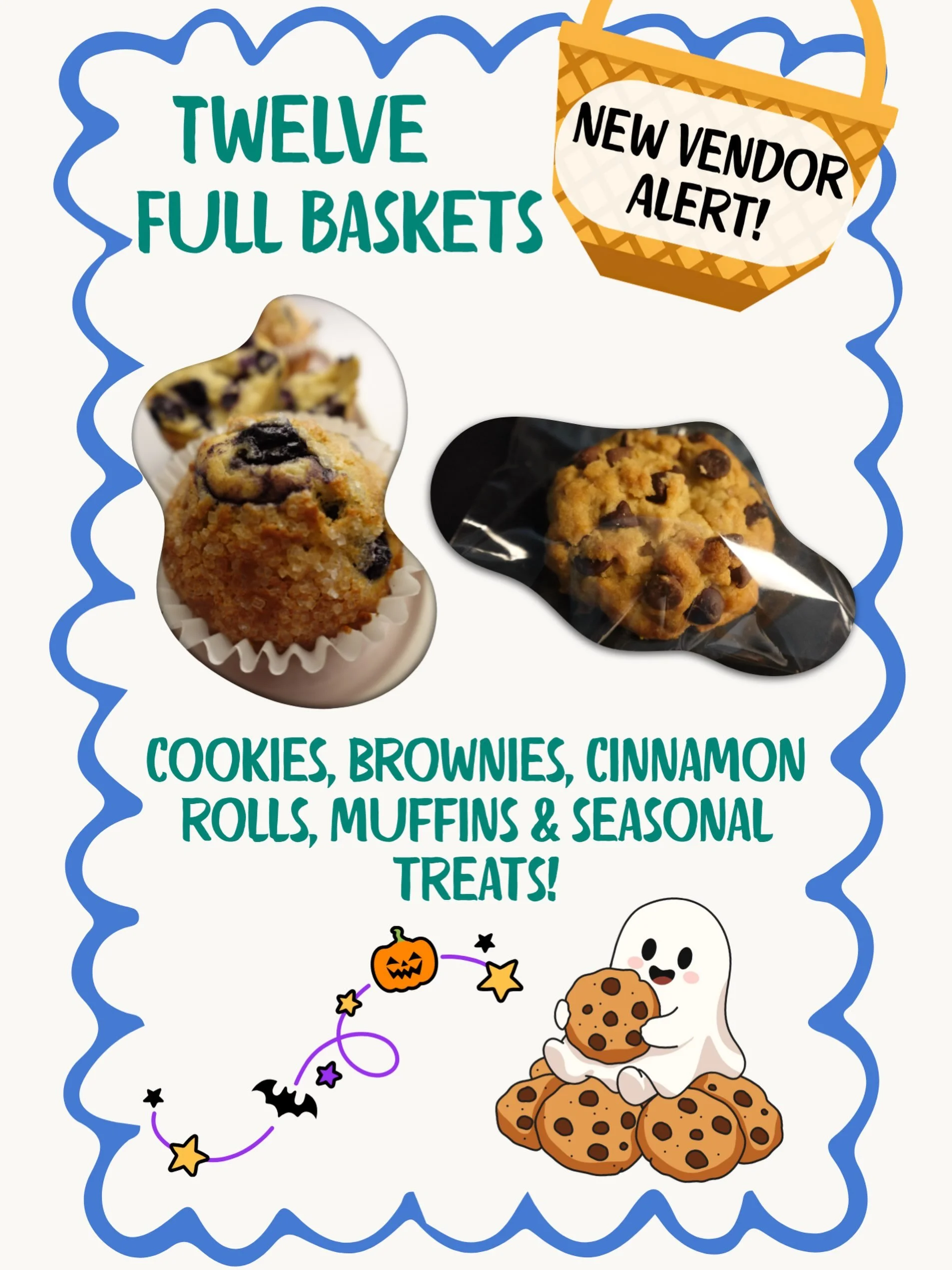 🧁🍪 Vendor alert: Twelve Full Baskets is joining us! 🍪🧁 

This Kirkland cottage bakery started in 2025 with a love for serving the local community, and they&rsquo;re dreaming big as they work toward opening a shop of their own. Every treat is bake