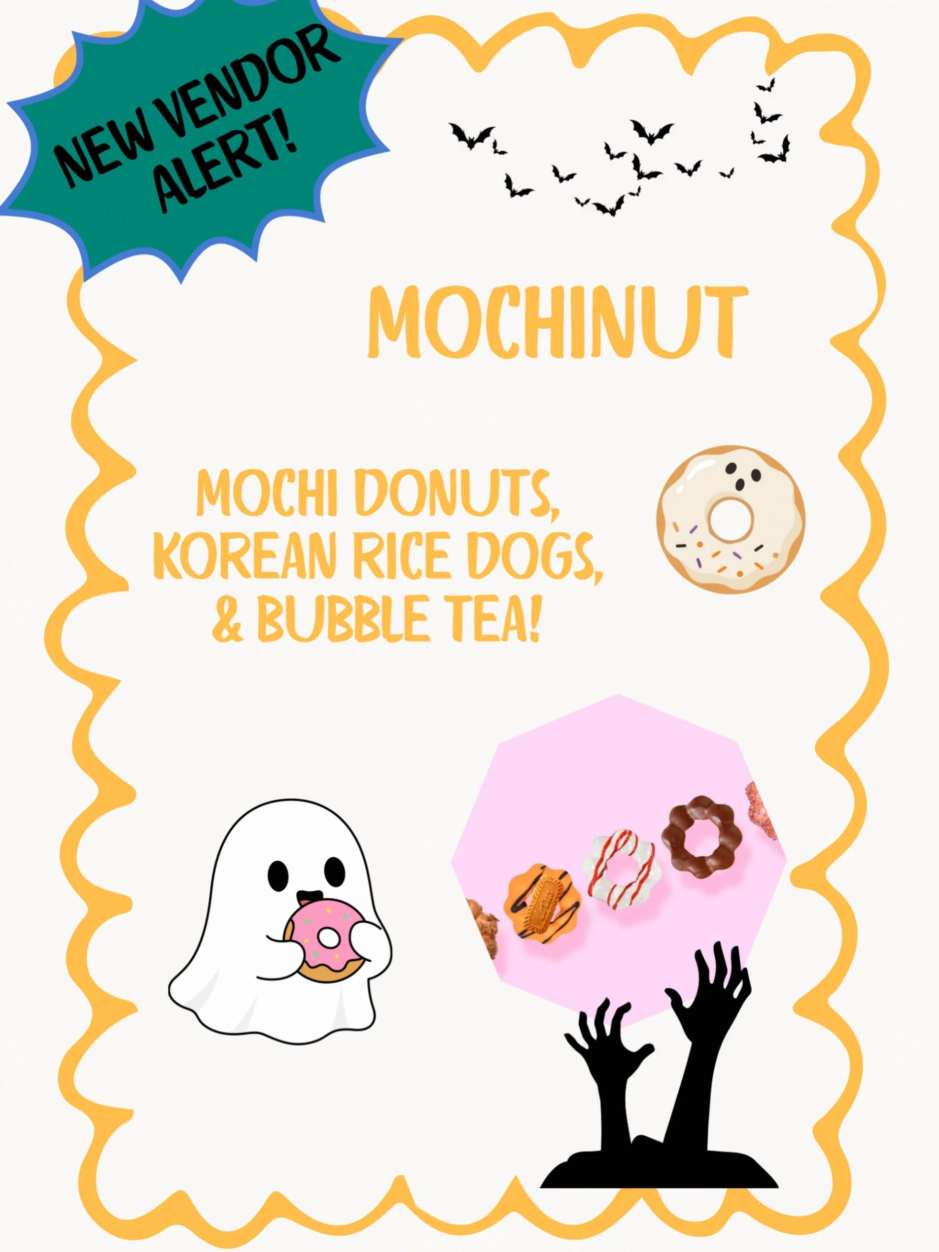 🍩🧋 Vendor alert: Mochinut🧋🍩 

Their mochi donuts are made fresh at their Bothell store, with a chewy rice-flour texture you won&rsquo;t find in a traditional donut and flavors that rotate regularly. They&rsquo;re also serving up Korean rice dogs 