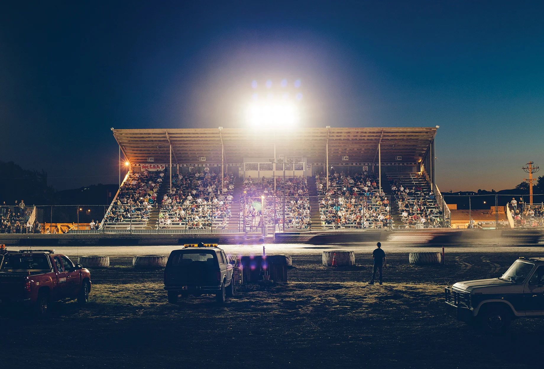 Race fans gets ready for a night at Petaluma.