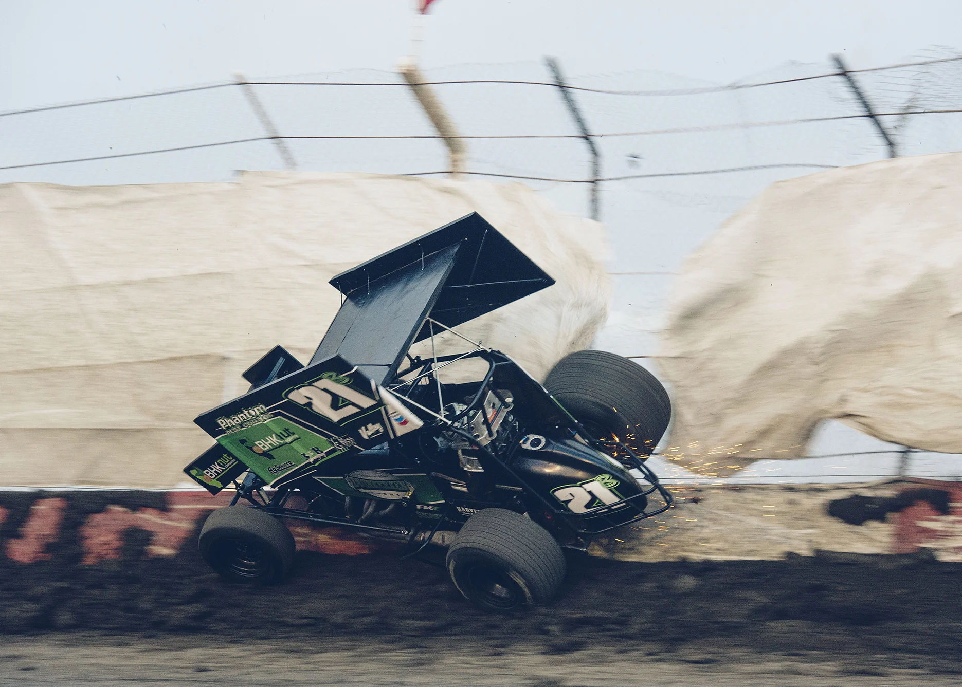 Sprint racer Dylan Black finds the ragged edge at Tulare.