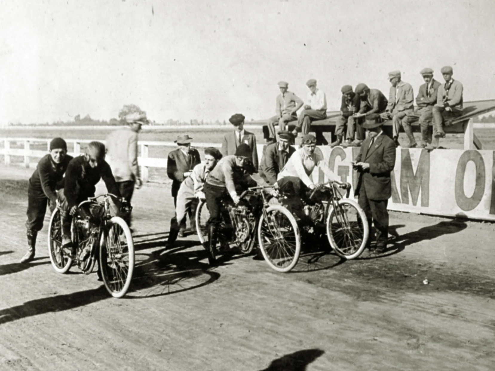 One of the more popular races was the novelty race where the racers had to stop after each lap to eat pie or drink a bottle of soda pop.