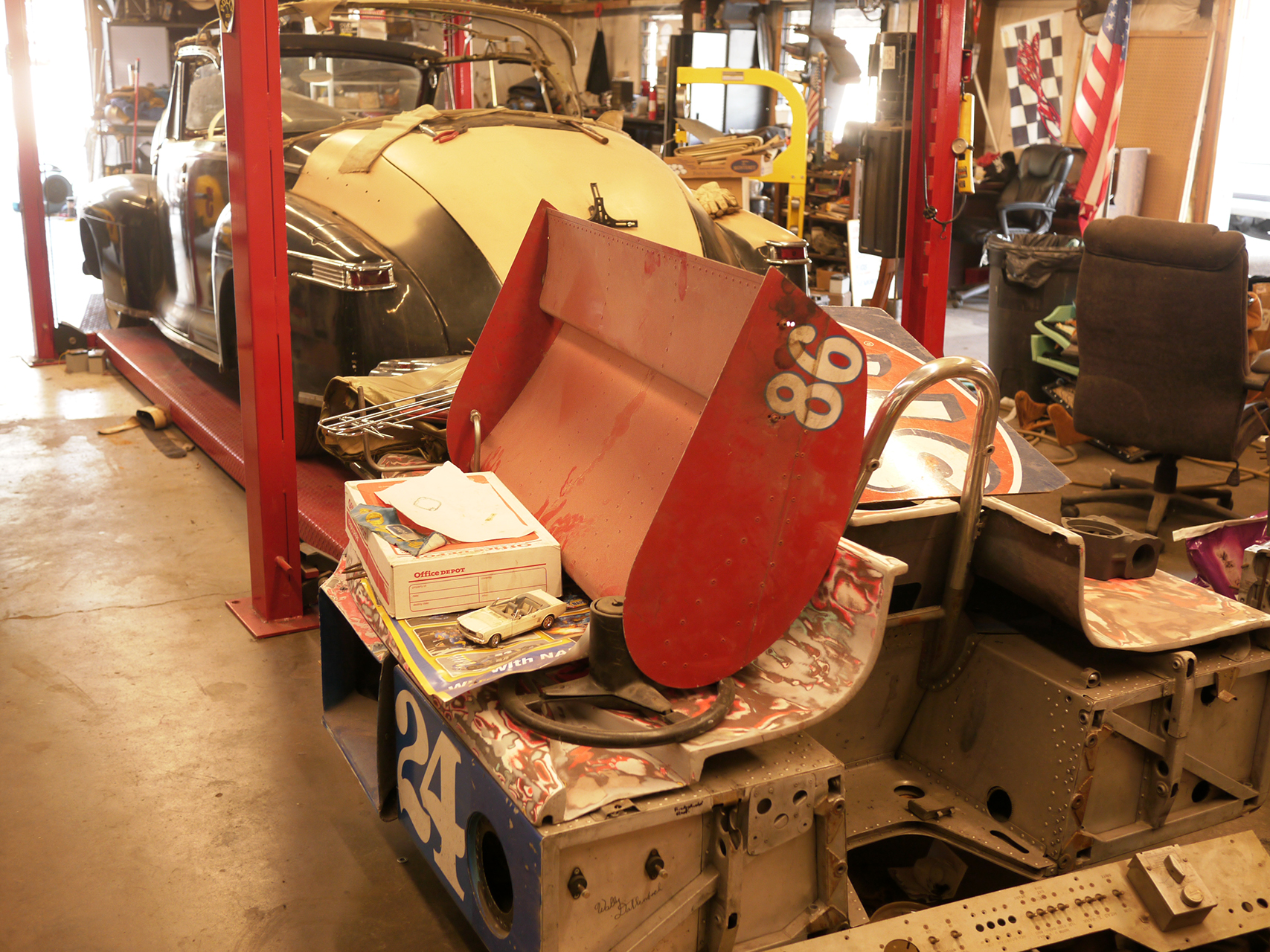 Gurney Eagle tub awaiting restoration by Long and his shop class.