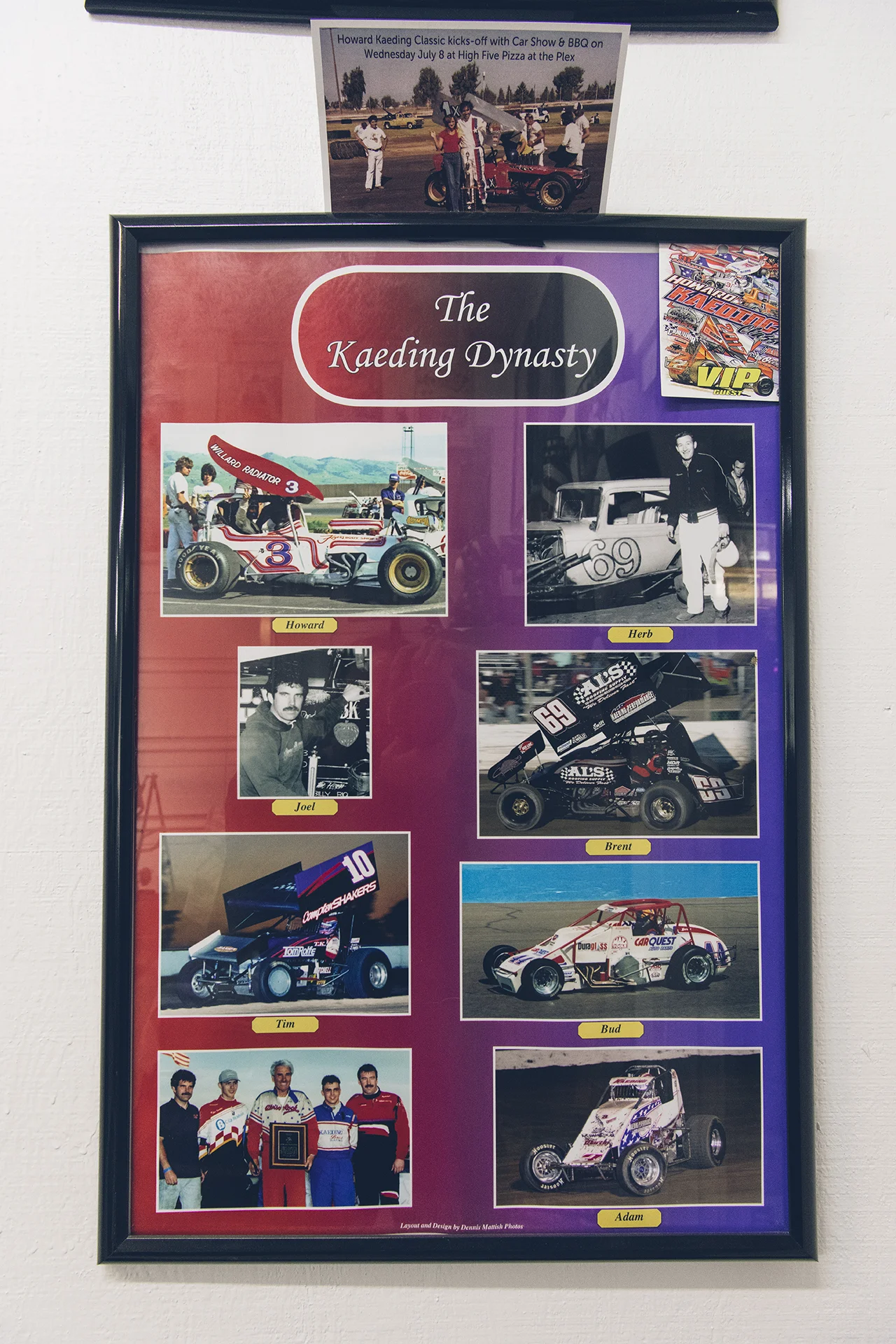 Kaeding poster: Howard, Herb, Joel, Brent, Tim, Bud, and Adam through the years.