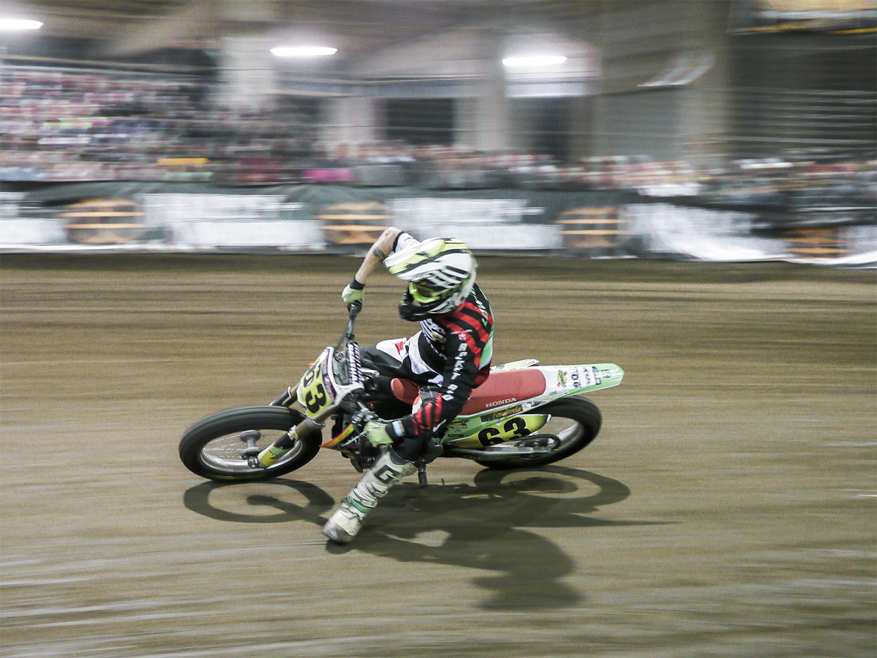 The pro riders make it look so easy. Keep them elbows up.