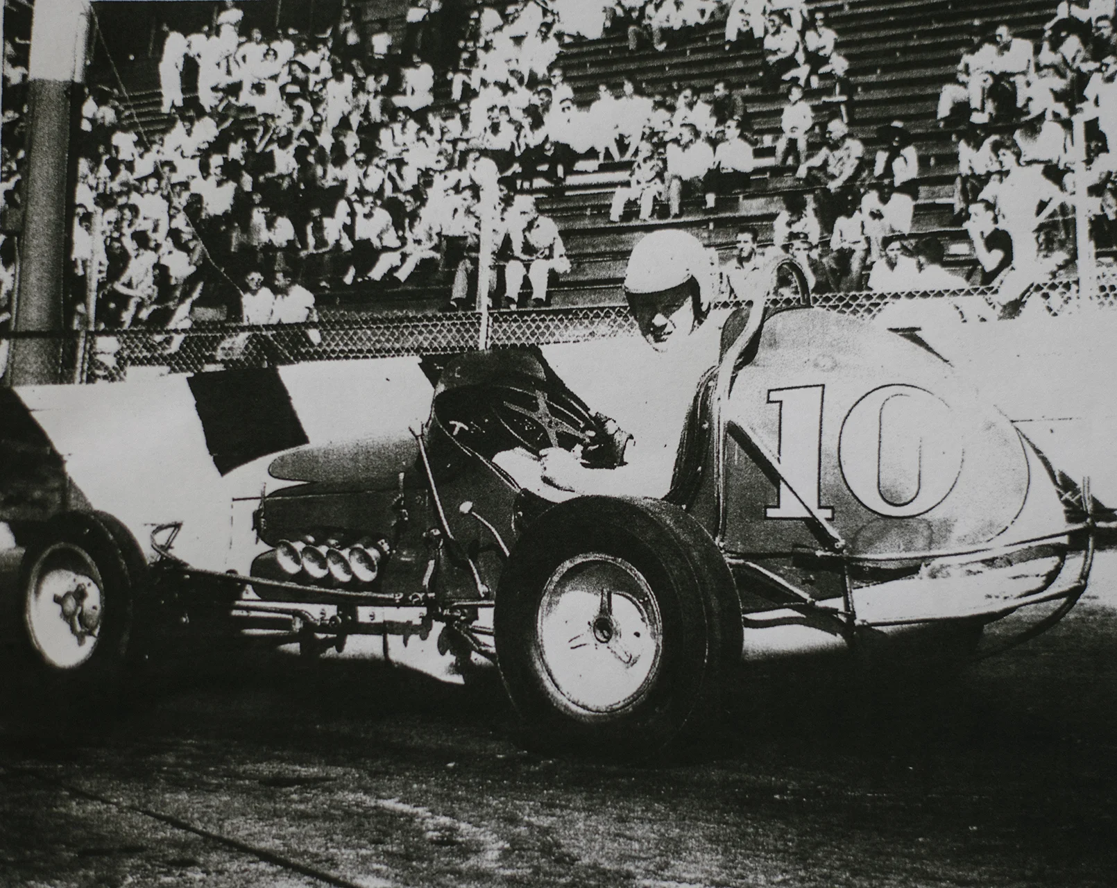 Rapp at the wheel of his Porter Goff Offy at Airport Speedway in Fresno, 1962. (Rapp family archive)