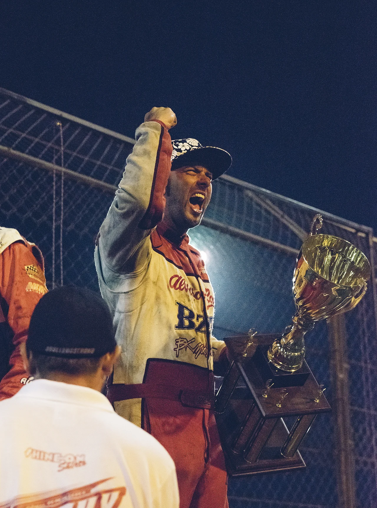 Victory is sweet. Bud whoops after winning Trophy Cup at Tulare, 2015. The Kaeding drivers have a combined total of eight victories in the prestigious event.