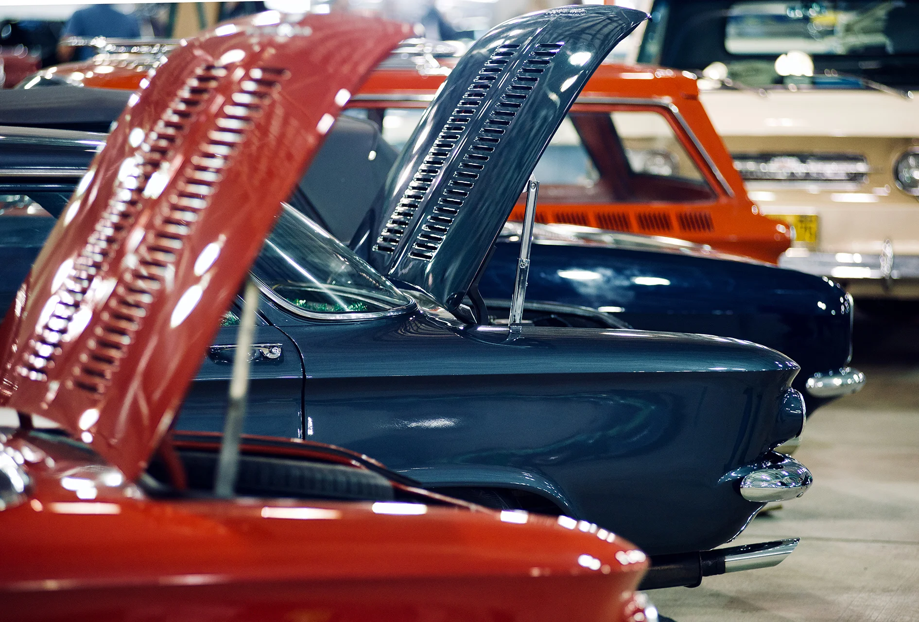 The Classic Corvairs of River City had a large display lined up. Corvairs are one of the best values in vintage GT cars. The cars have a strong parts supply, plenty of go fast stuff, and a well documented racing history.