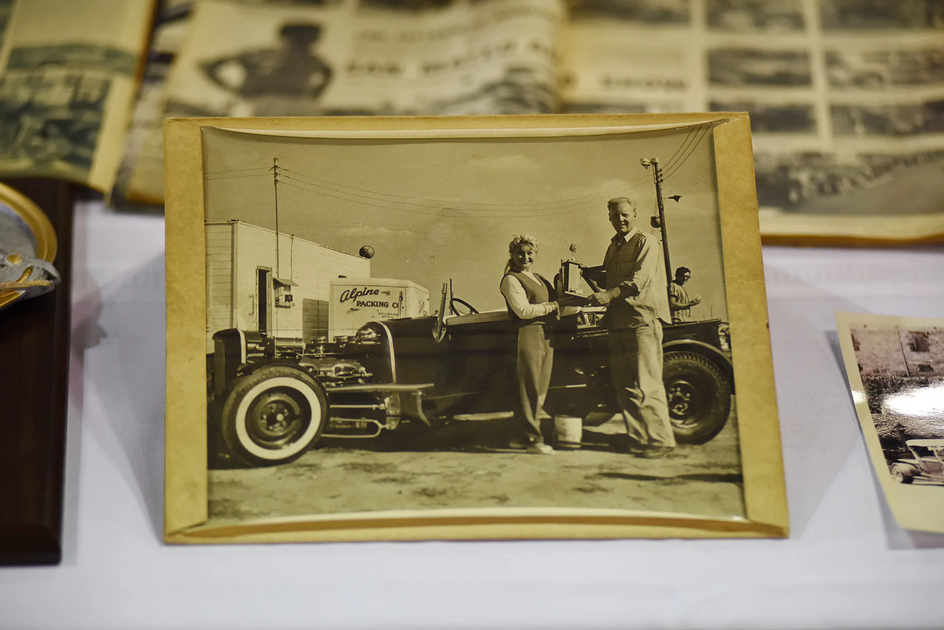 Great period shot of Bob Lessman and his roadster.