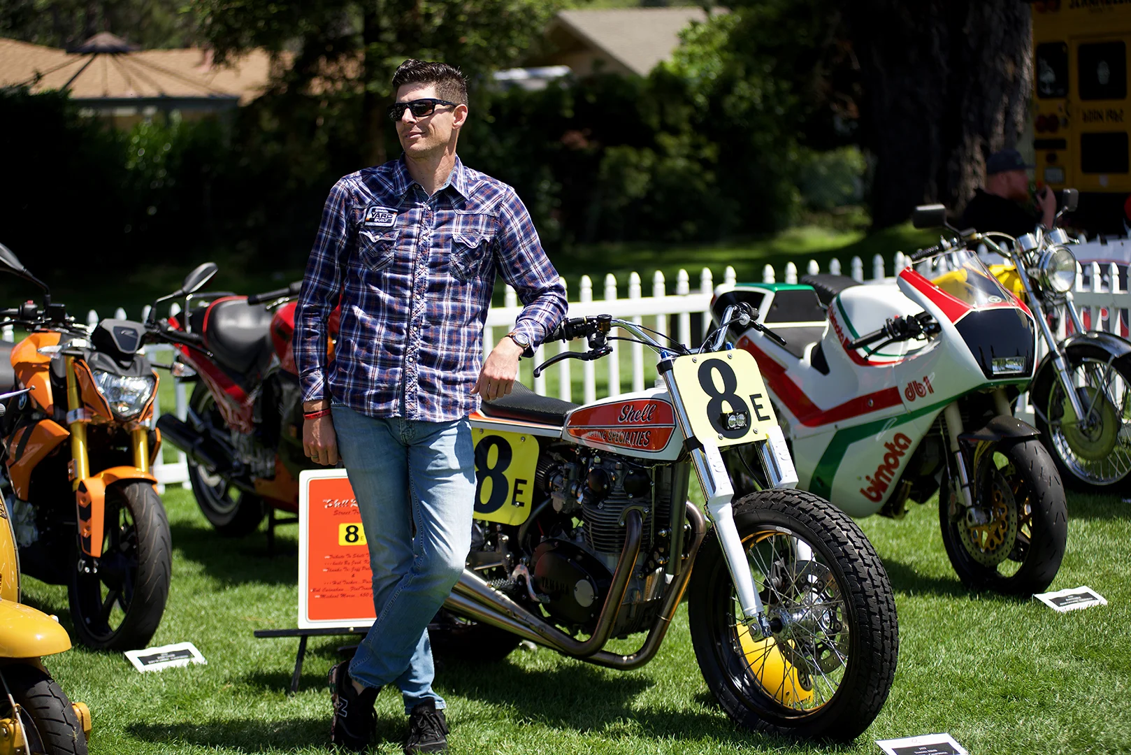 Josh Kiel just finished his super clean Yamaha XS650 tracker in time to bring it to the Quail Moto Gathering.