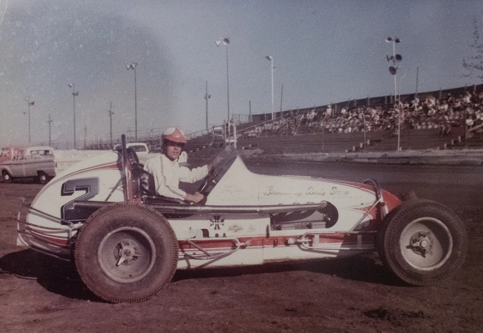 Teenager Anderson at the wheel of his first sprint car. (Archive photo)