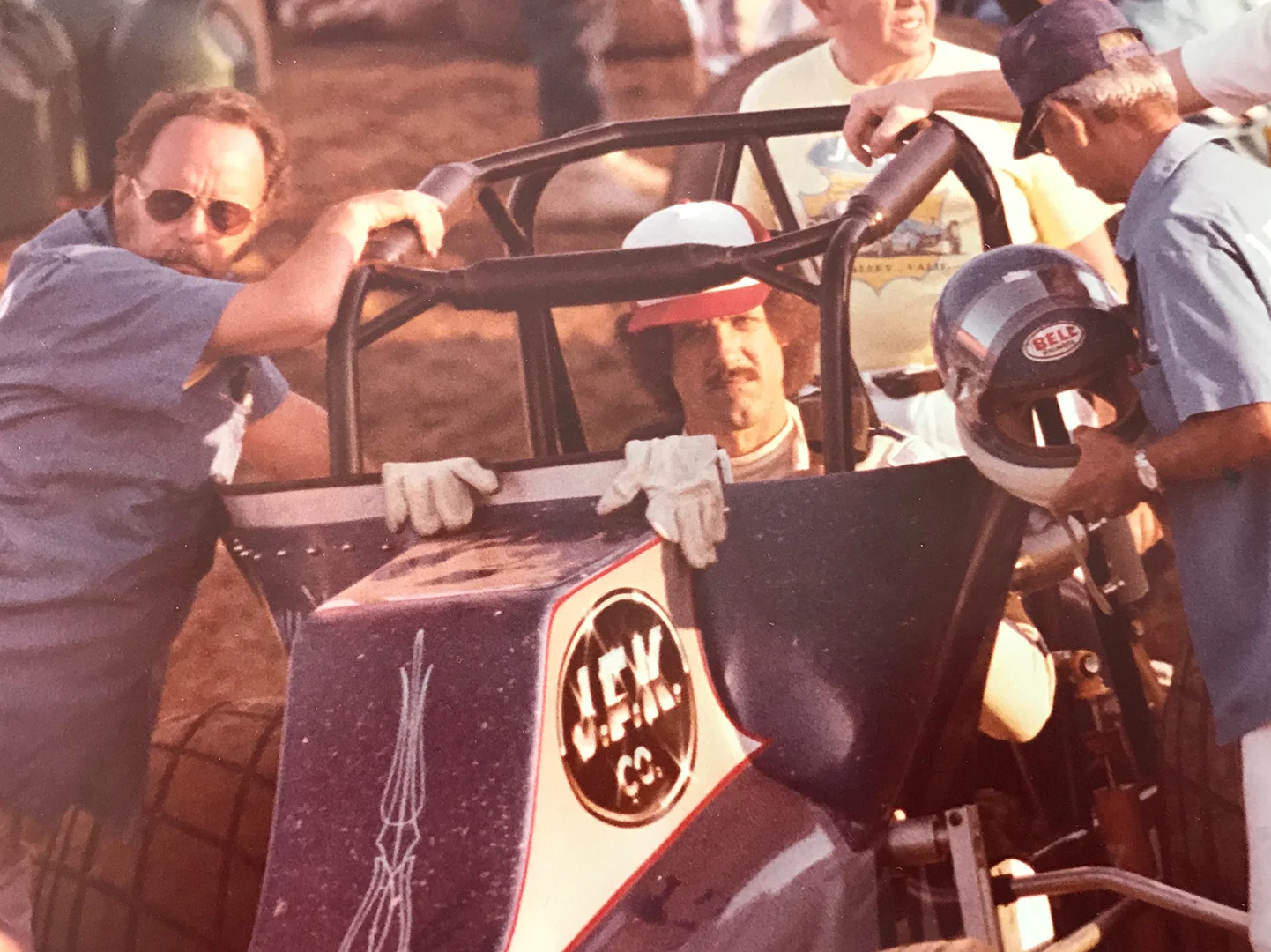 Oskie at the wheel of the Jack Kindle sprint. (Oskie archive)